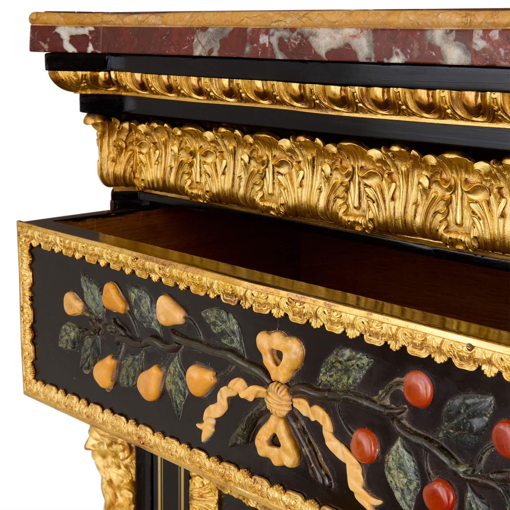 Ein Paar antike Schränke aus Hartstein und Ormolu von Béfort Jeune im Angebot 2
