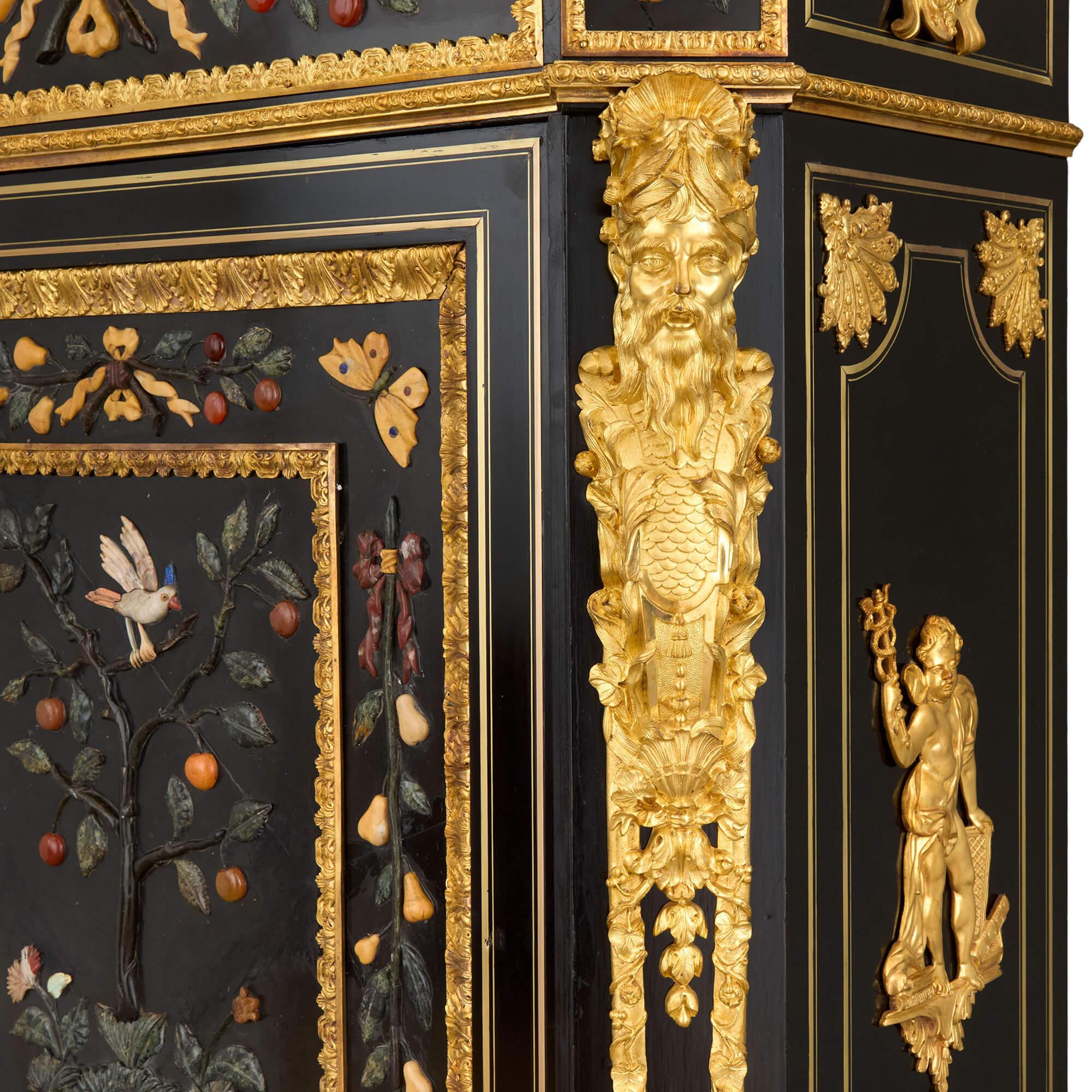Ein Paar antike Schränke aus Hartstein und Ormolu von Béfort Jeune im Angebot 4