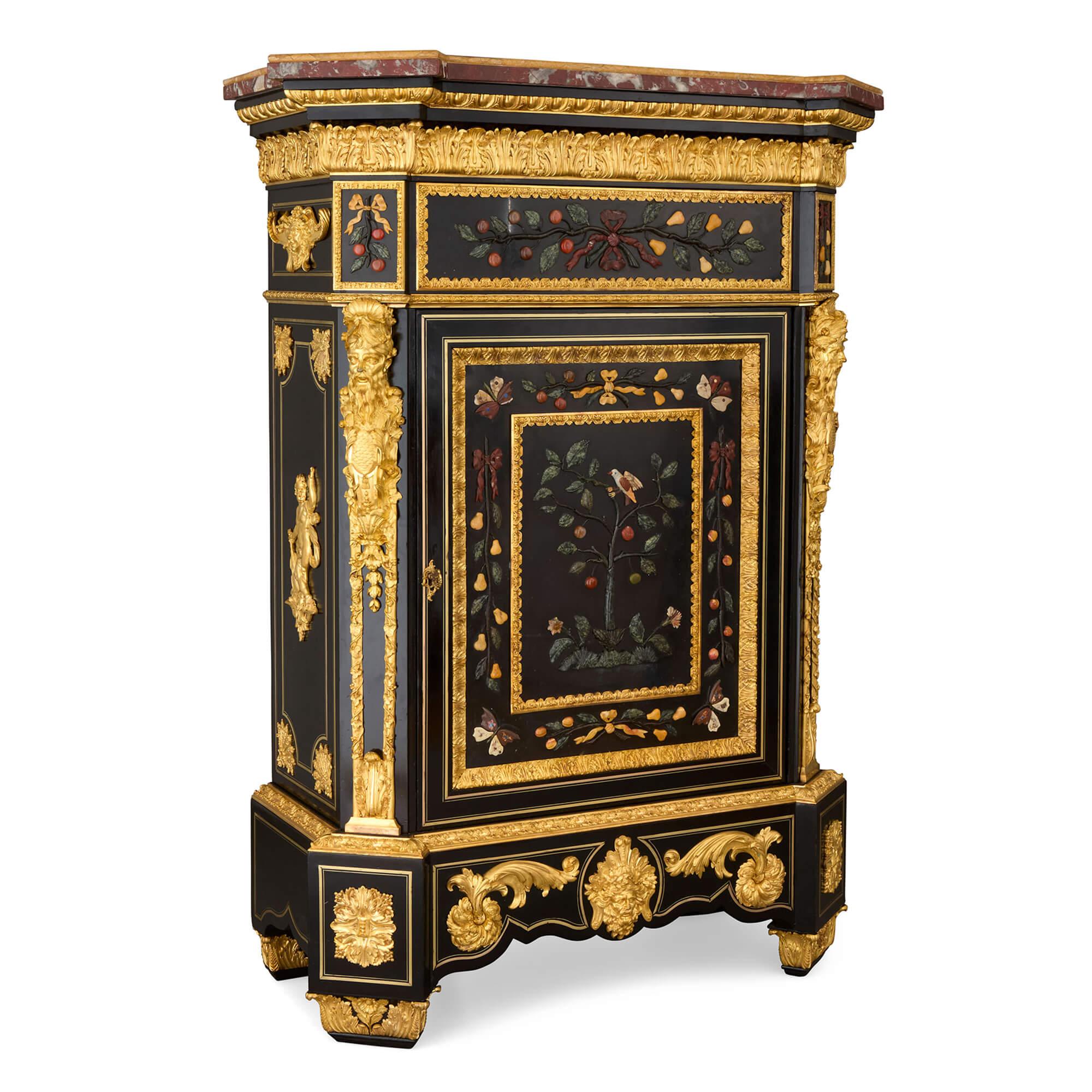 Ein Paar antike Schränke aus Hartstein und Ormolu von Béfort Jeune (Französisch) im Angebot