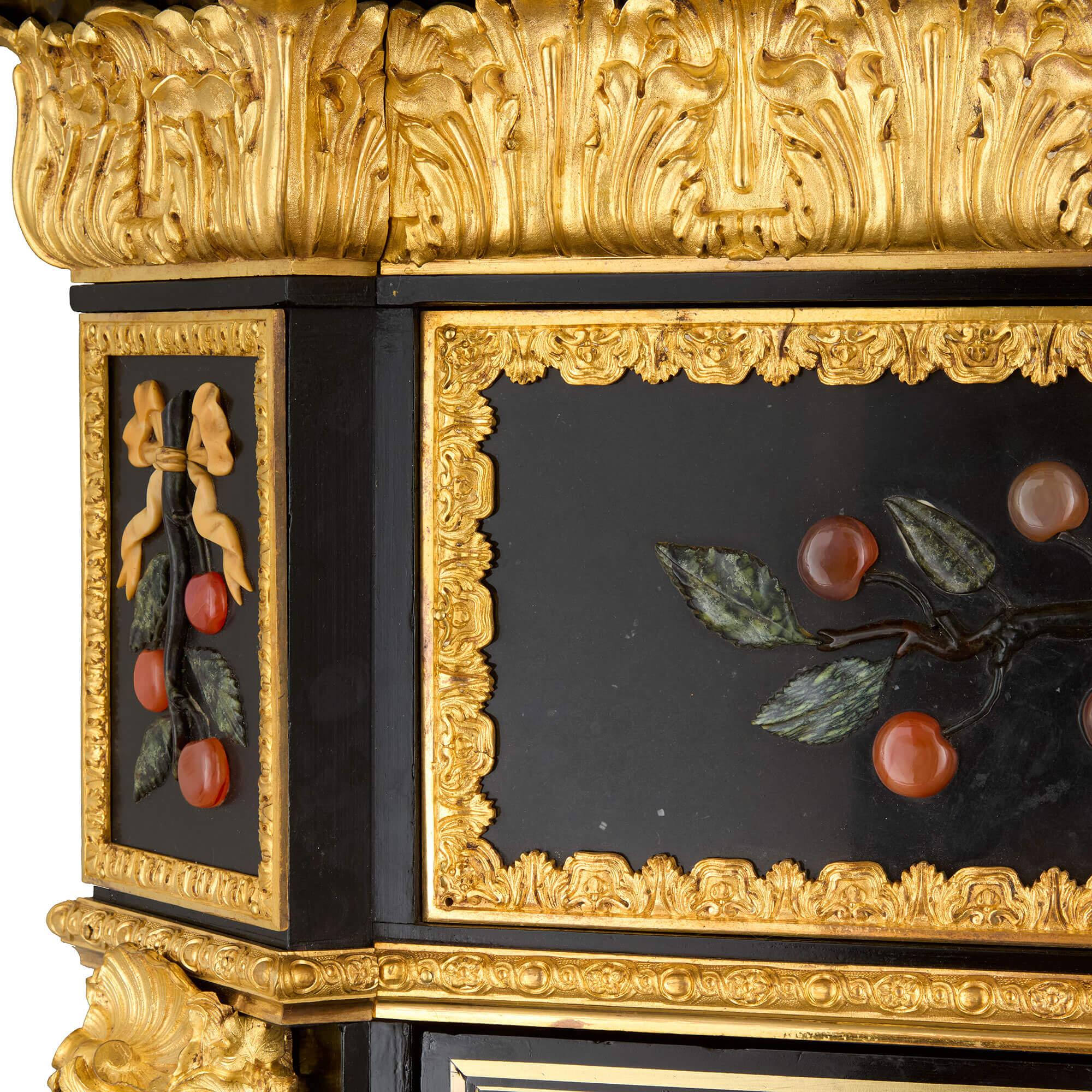 Ein Paar antike Schränke aus Hartstein und Ormolu von Béfort Jeune (19. Jahrhundert) im Angebot