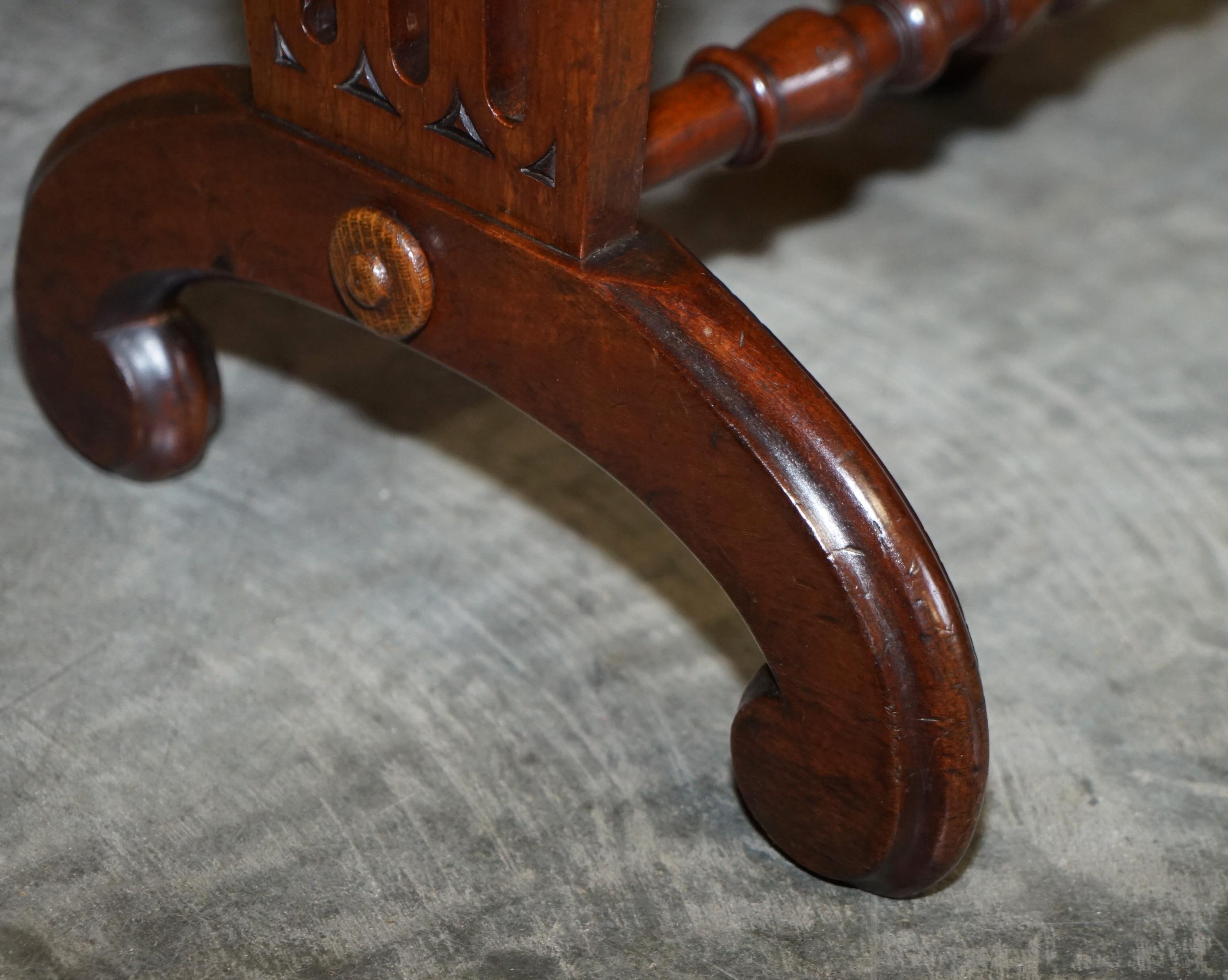 Pair of Antique Hardwood William IV circa 1830 Footstools Mulberry Flying Ducks 10