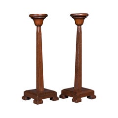 Pair of Antique Hat Stands, Oak, Milliner's Shop Display, Wig, Edwardian, C.1910