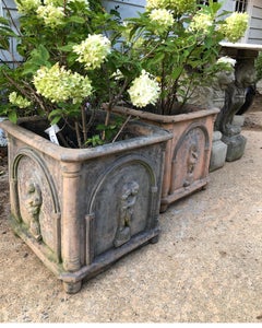 Pair of Antique Heavy Stone French Planters