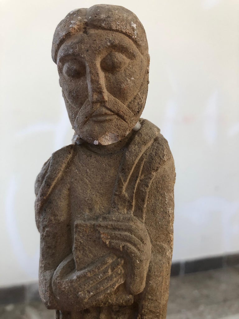 Pair of Antique Hebrew Stone Figures Sculptures For Sale at 1stDibs