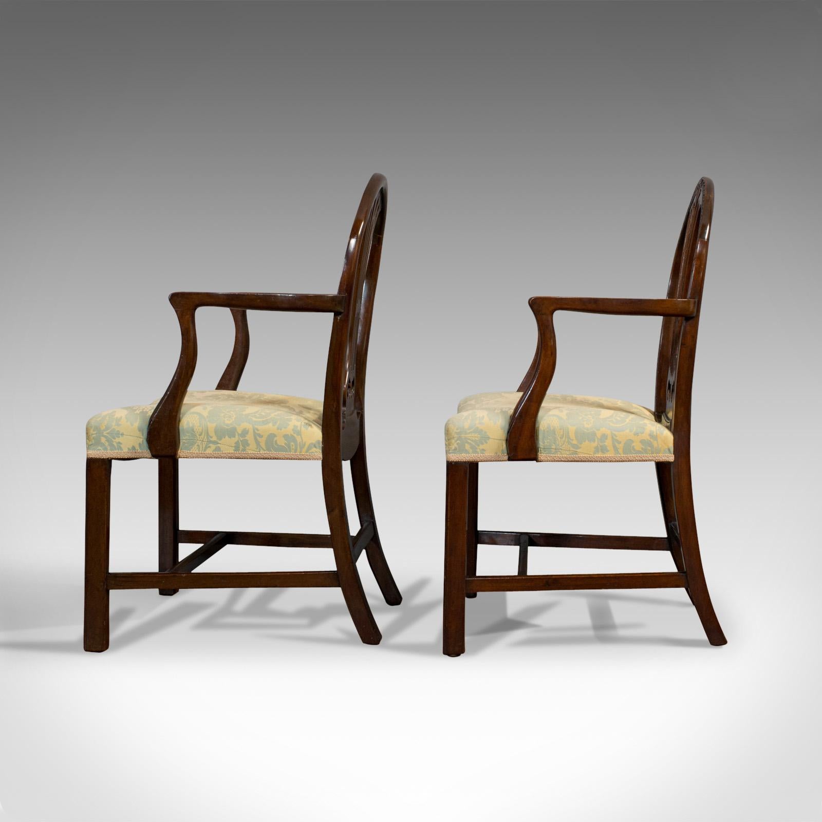 Pair of Antique Hepplewhite Revival Carvers, Mahogany, Armchair, Victorian In Good Condition In Hele, Devon, GB