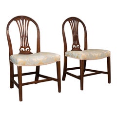 Pair of, Antique Hepplewhite Revival Side Chairs, English, Seat, Victorian, 1890