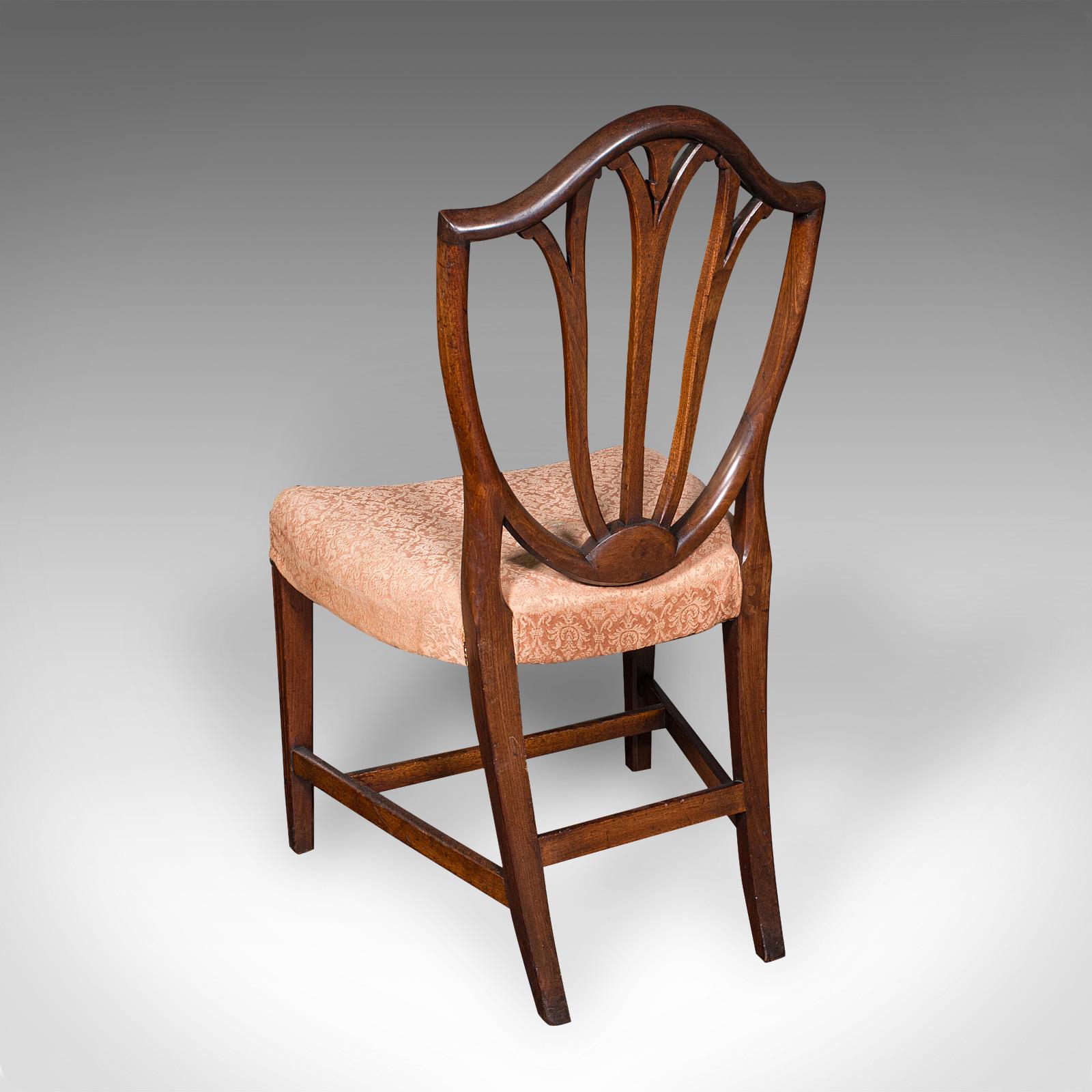 Pair Of Antique Hepplewhite Side Chairs, English, Fruitwood, Hall Seat, Georgian In Good Condition For Sale In Hele, Devon, GB