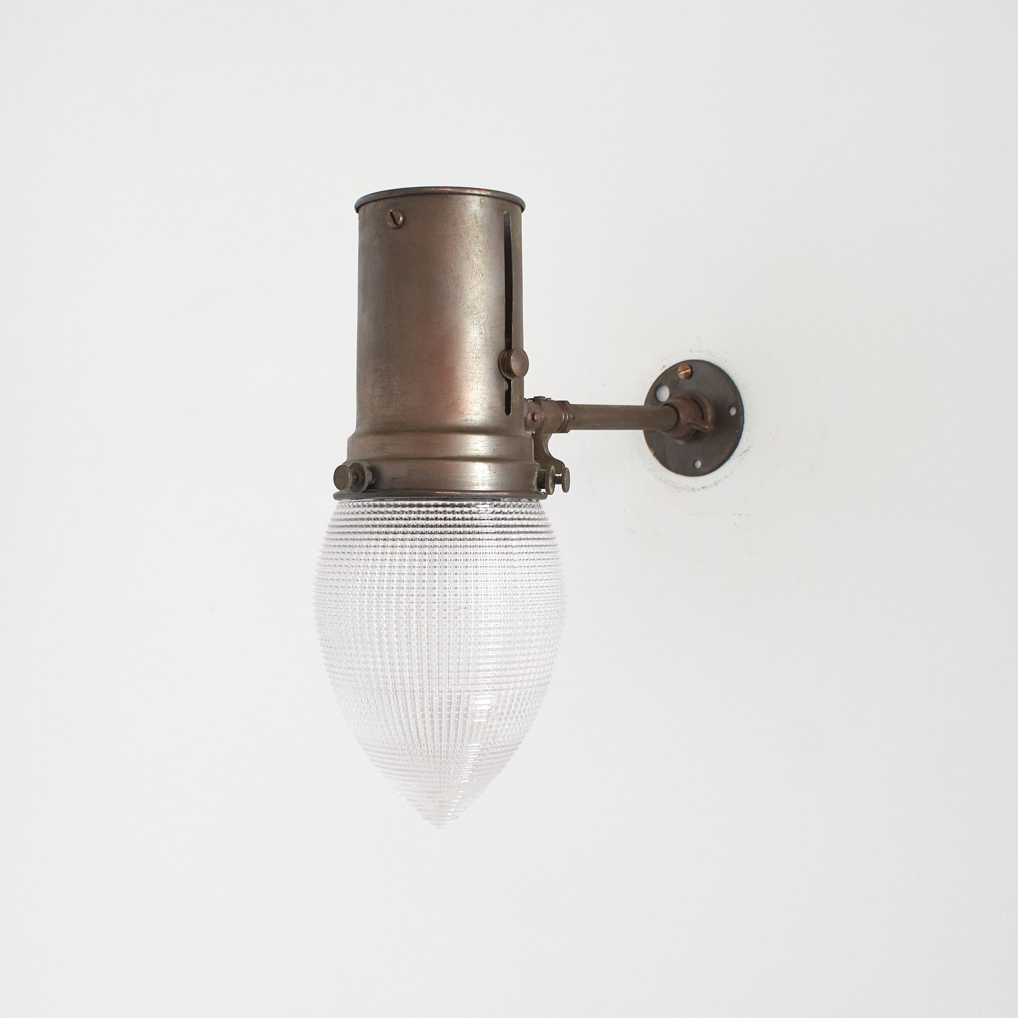 Pareja de Apliques de Cristal Prismático Holófano Antiguo de Iglesia para Cocina Británico en venta