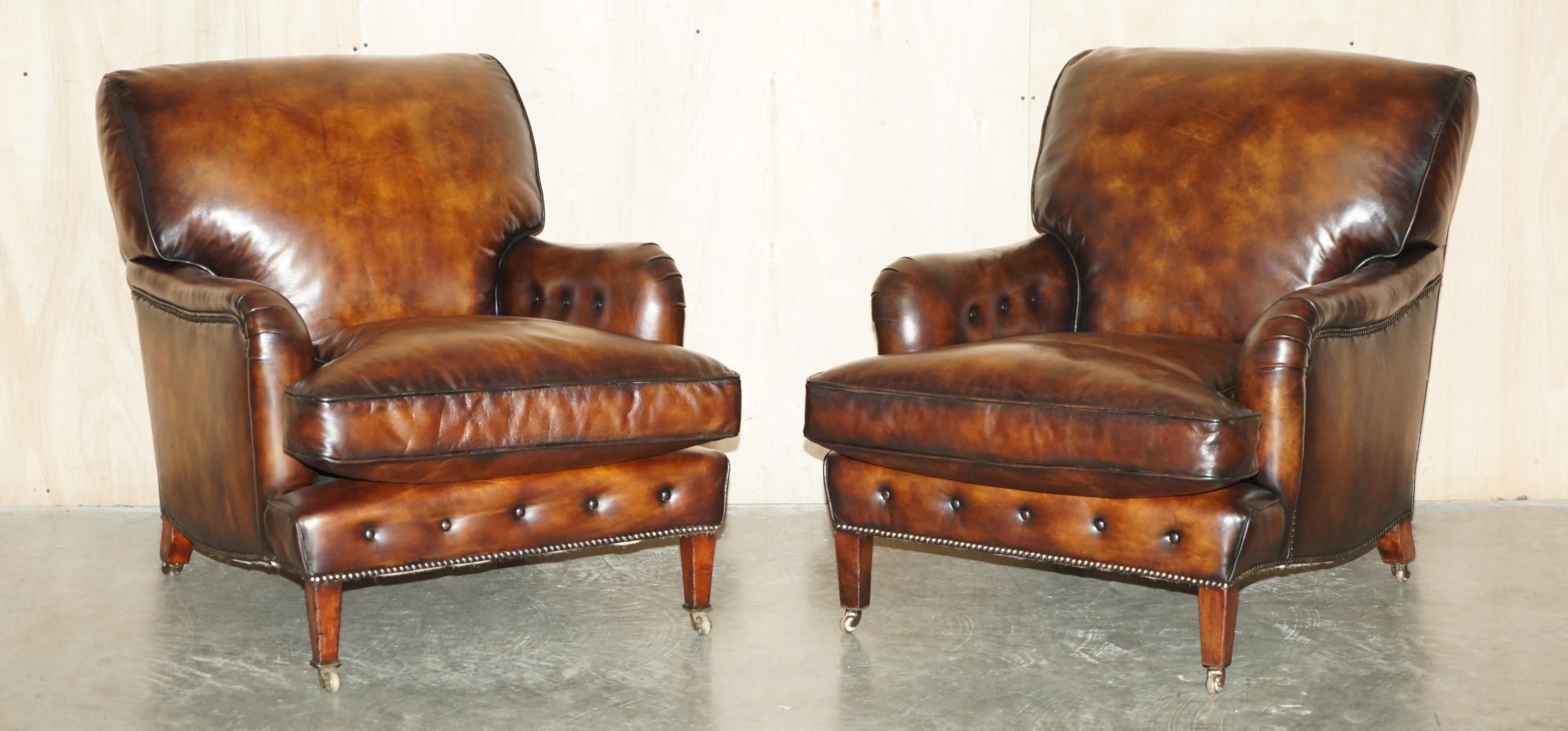 pair of leather armchairs
