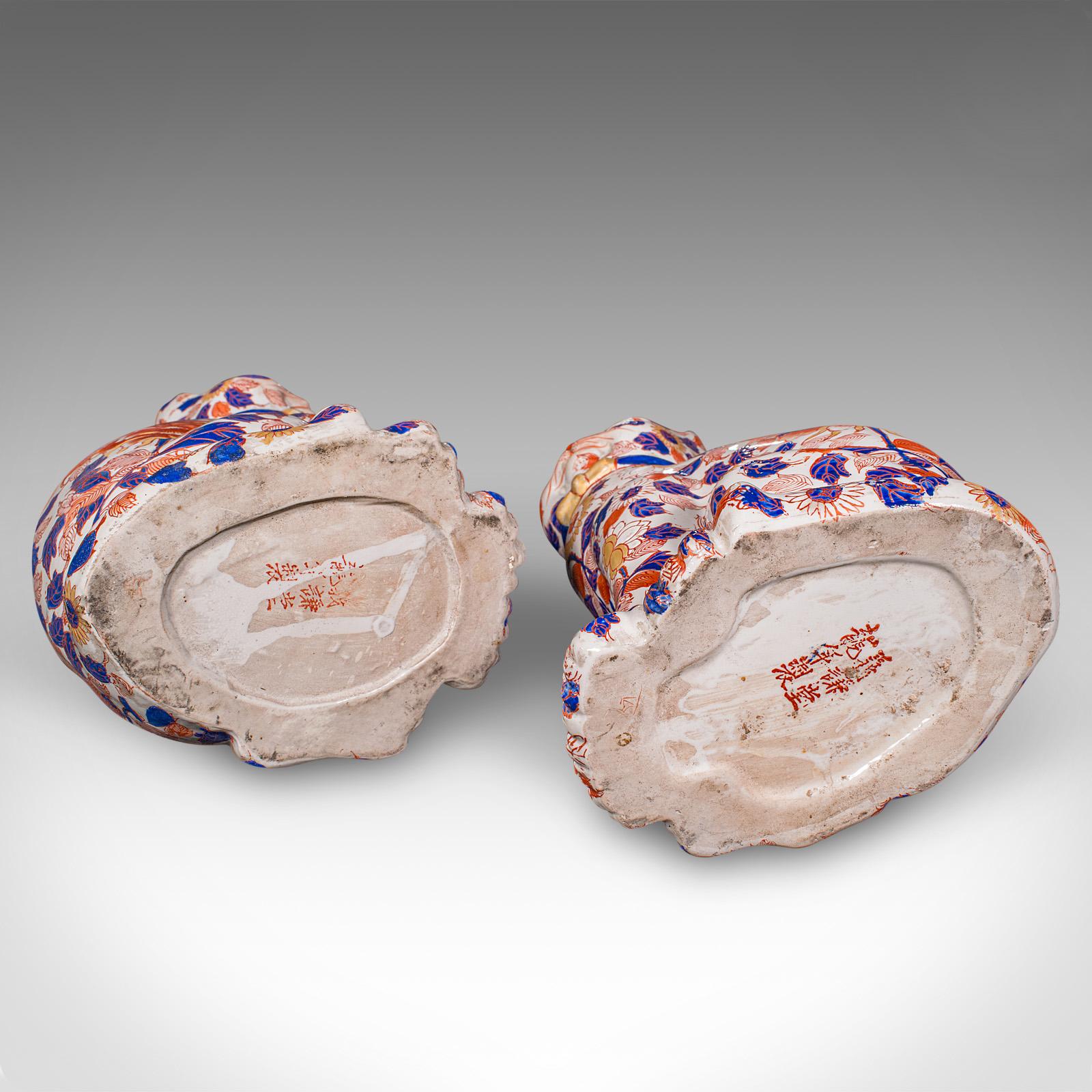 Pair of Antique Imari Cat Figures, Japanese, Ceramic, Bookends, Edwardian, 1910 7