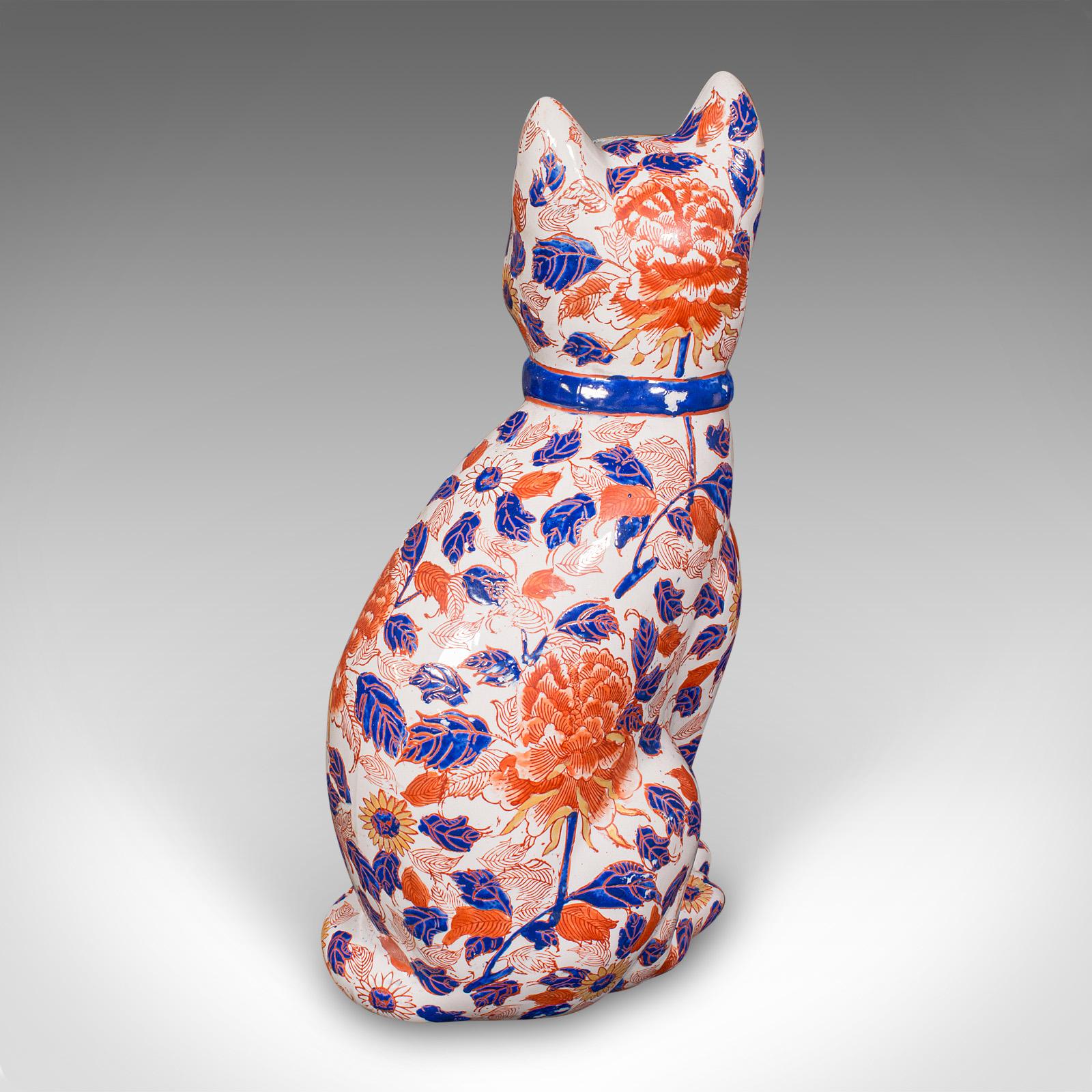 Pair of Antique Imari Cat Figures, Japanese, Ceramic, Bookends, Edwardian, 1910 1