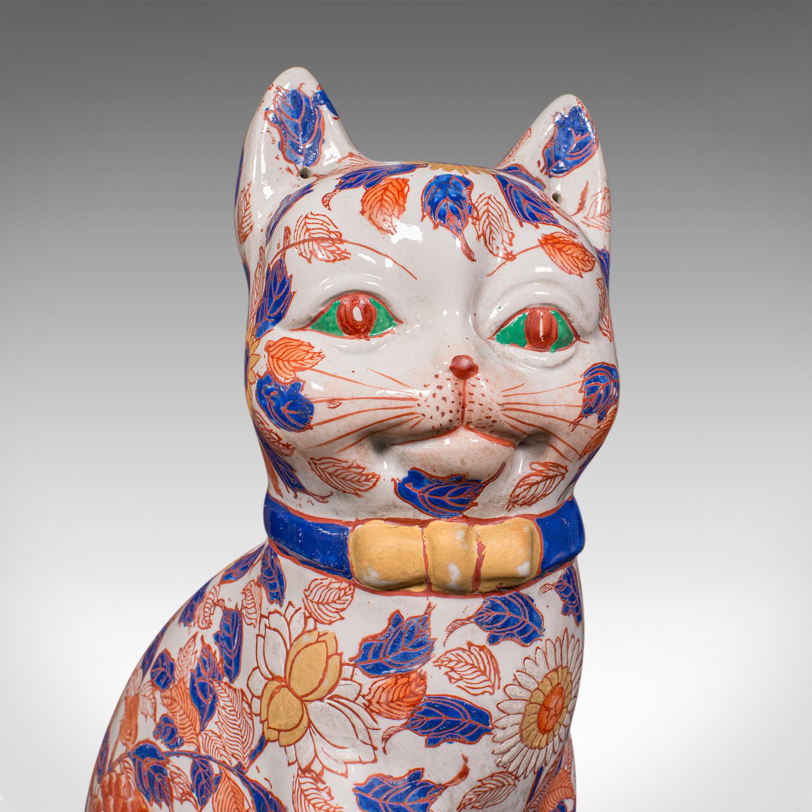 Pair of Antique Imari Cat Figures, Japanese, Ceramic, Bookends, Edwardian, 1910 2