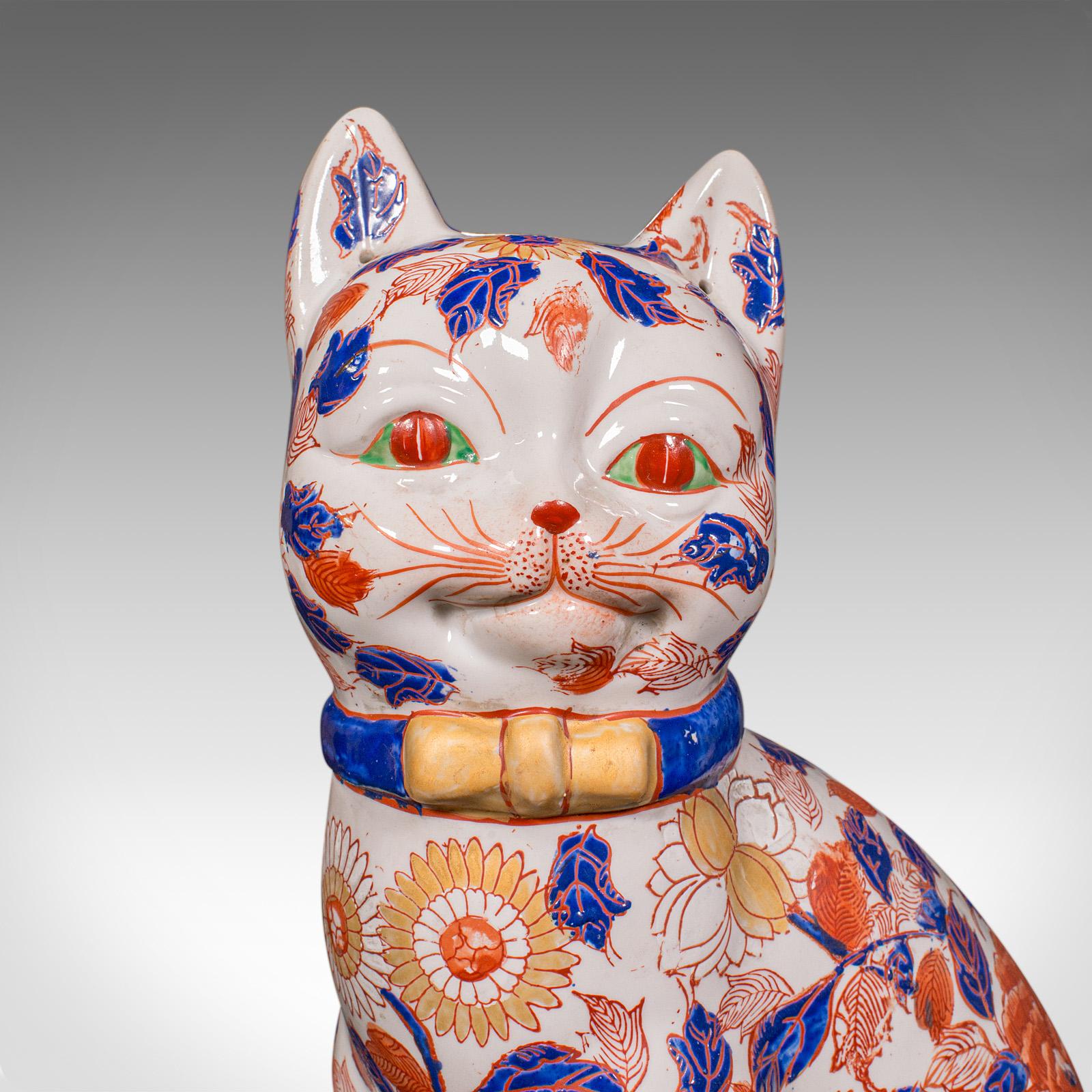 Pair of Antique Imari Cat Figures, Japanese, Ceramic, Bookends, Edwardian, 1910 3