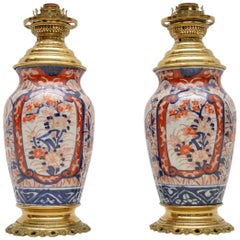 Pair of Antique Imari Table Lamps