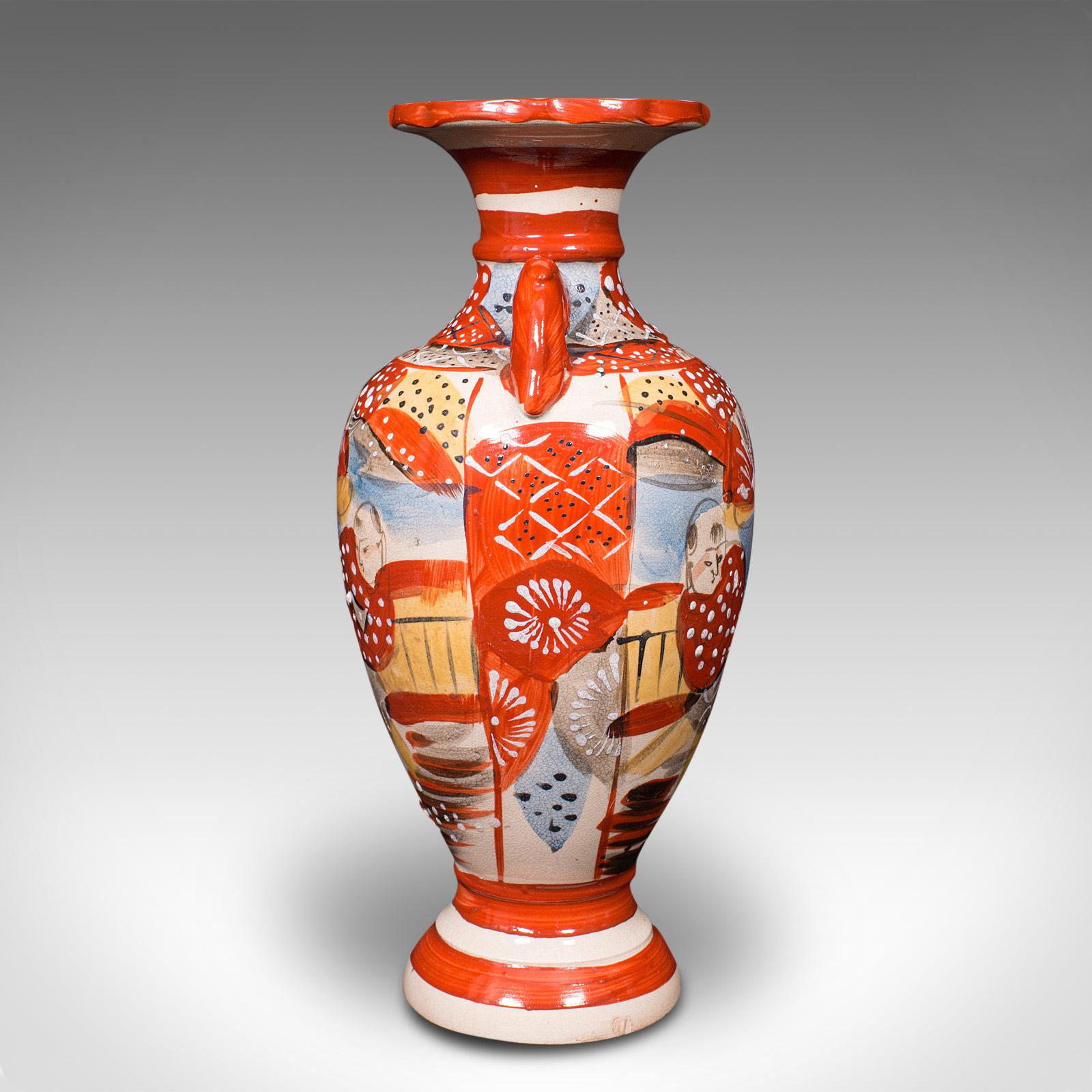 Ceramic Pair Of Antique Imari Vases, Japanese, Hand Painted, Meiji, Victorian, C.1900 For Sale