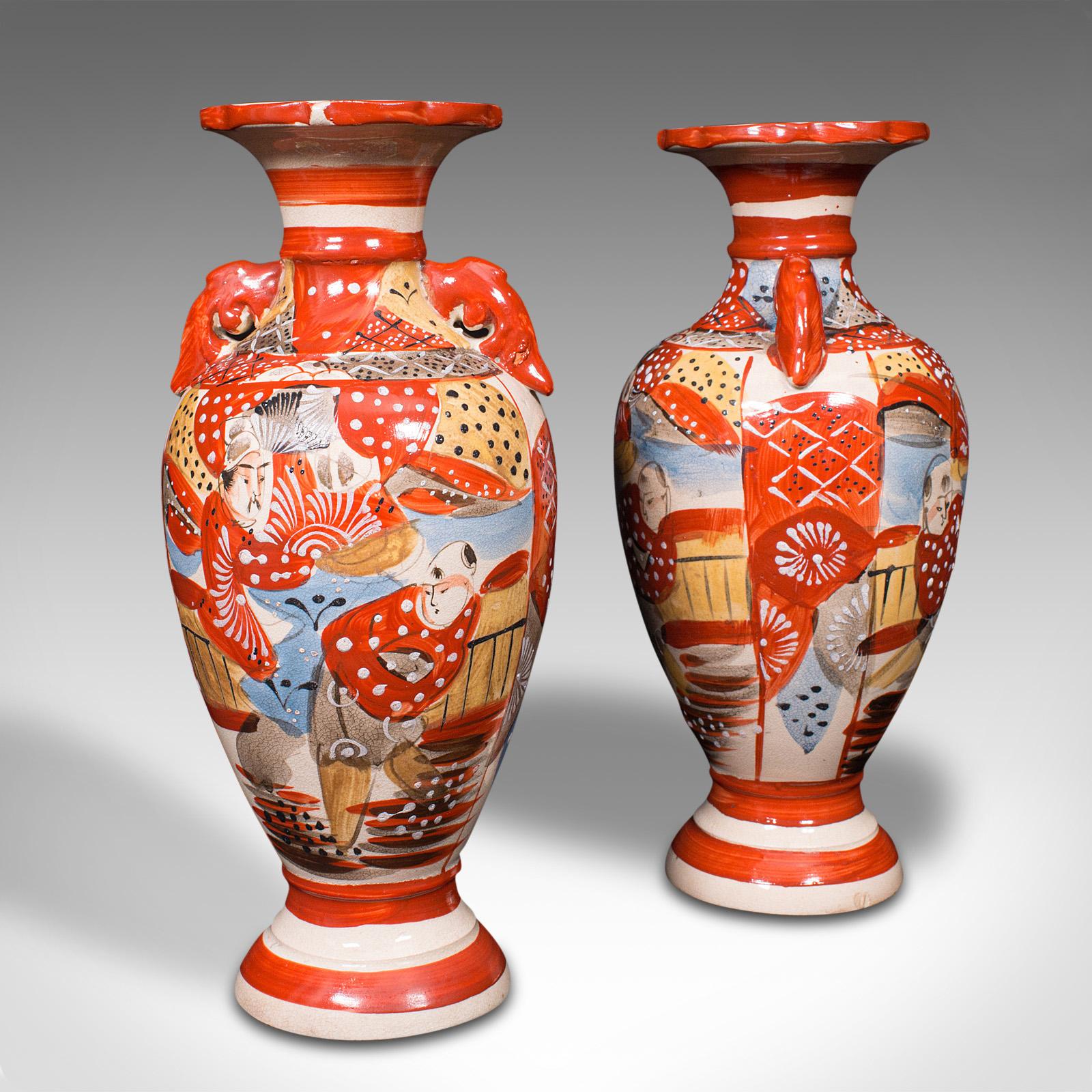 Pair Of Antique Imari Vases, Japanese, Hand Painted, Meiji, Victorian, C.1900 For Sale 1