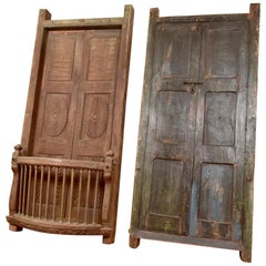 Pair of Antique Indian Balcony Doors, 20th Century