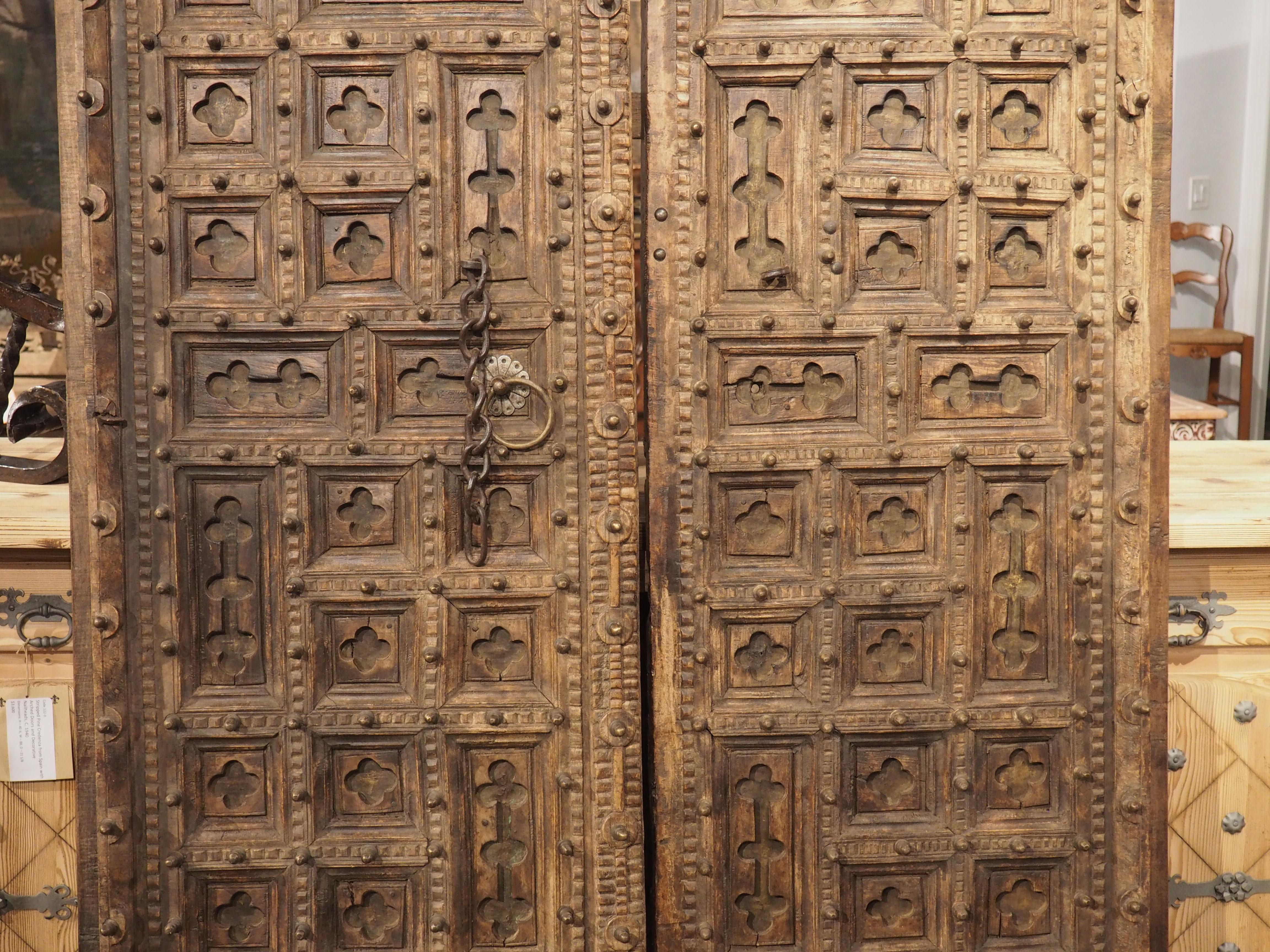 Pair of Antique Indian Teakwood Doors, 19th Century 5