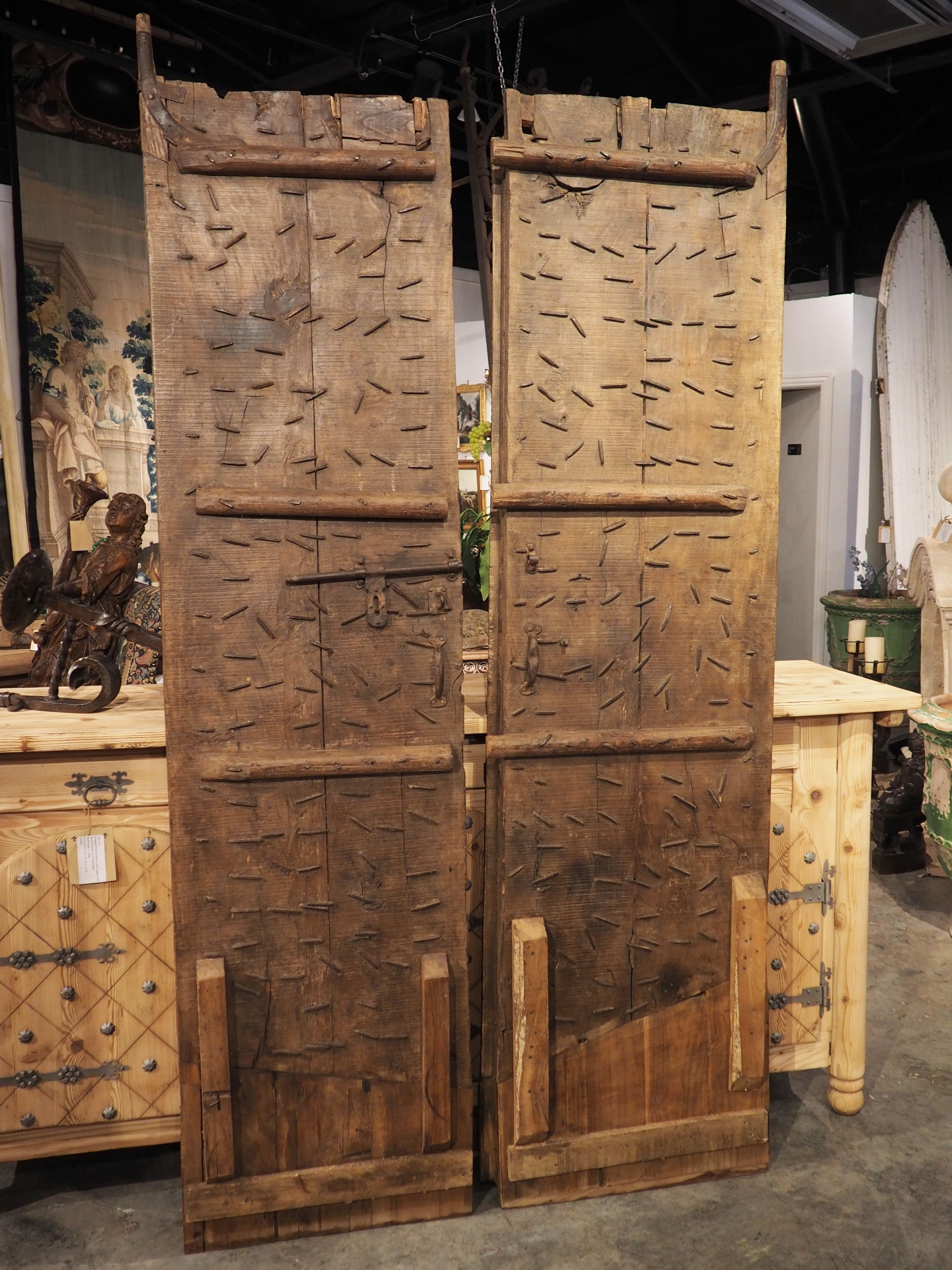Pair of Antique Indian Teakwood Doors, 19th Century 8