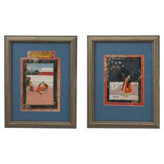 Pair of Antique Indo Persian Illustrations of Cultural Events
