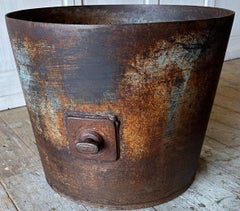 Pair of Antique Industrial Iron Planters