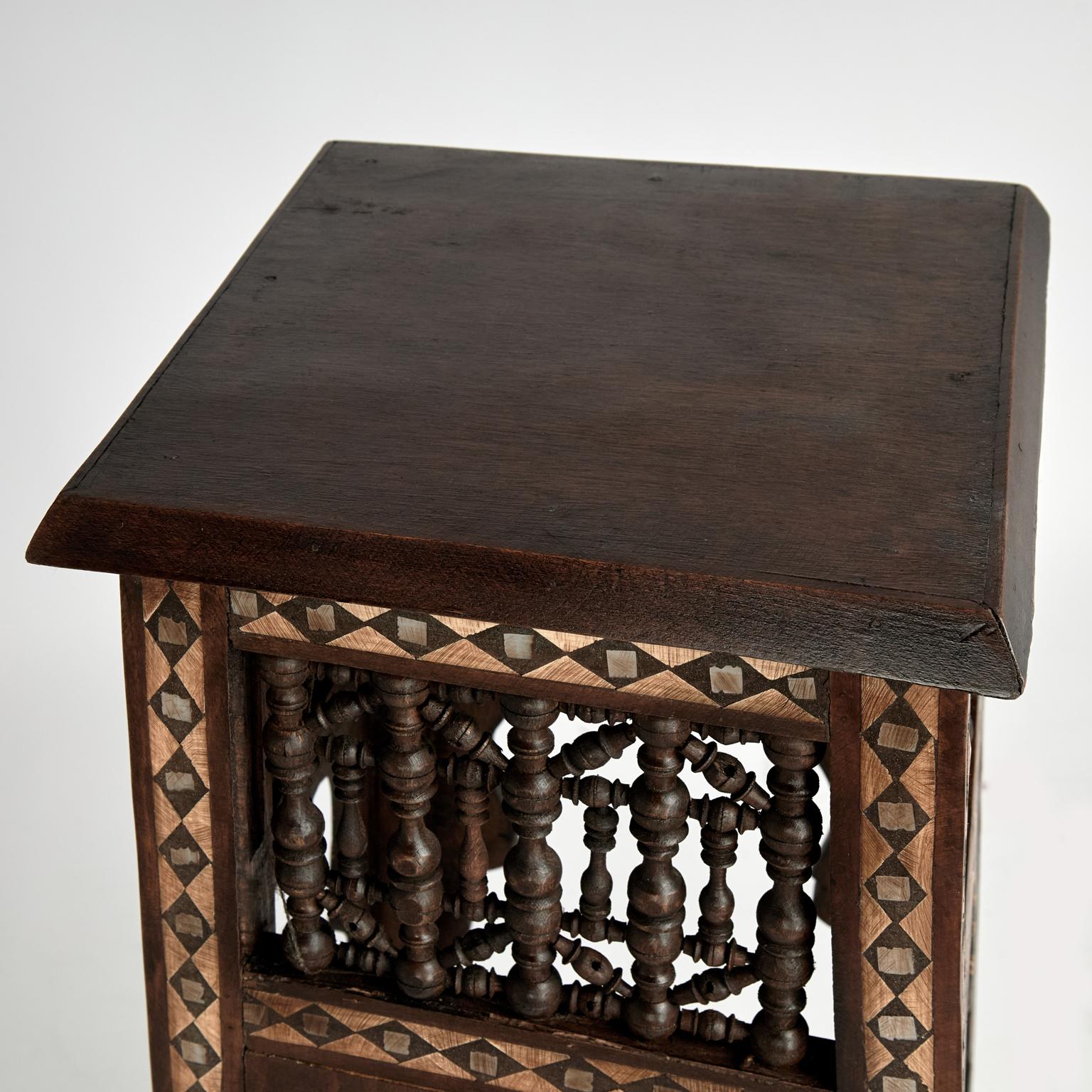 20th Century Pair of Antique Inlaid Moroccan Pedestals For Sale