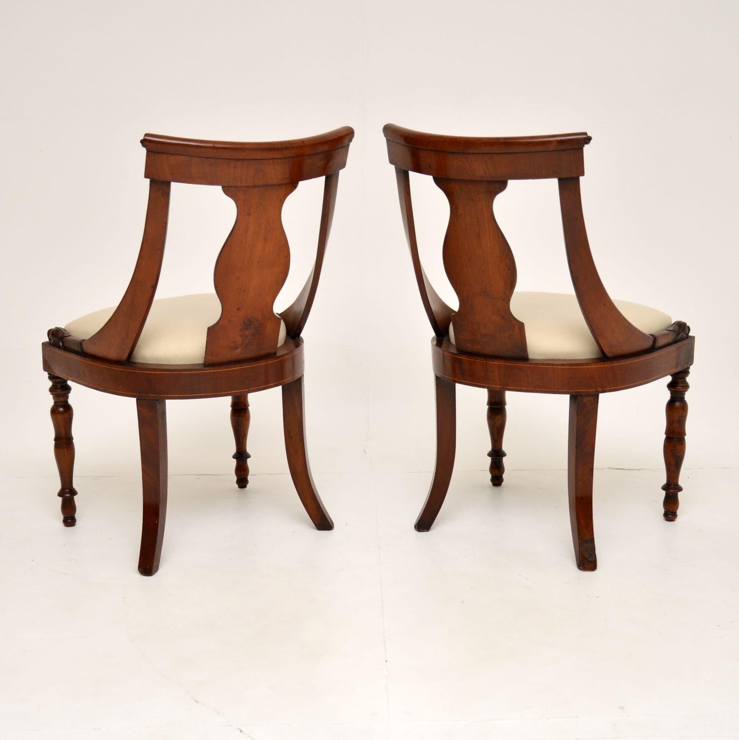 Pair of Antique Inlaid Neo Classical Side Chairs 2
