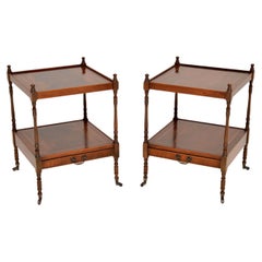 Pair of Antique Inlaid Side Tables