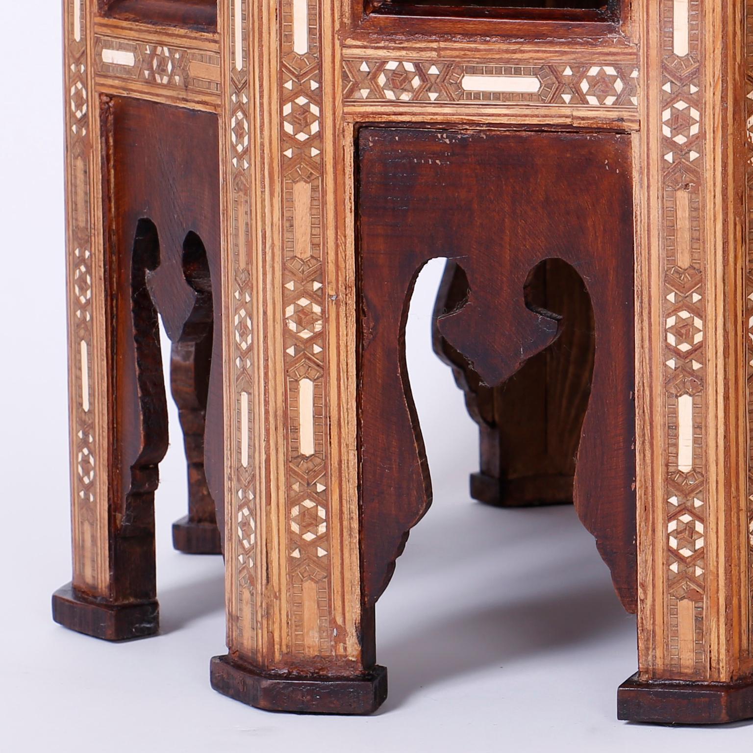 Pair of Antique Inlaid Syrian Side Tables 3