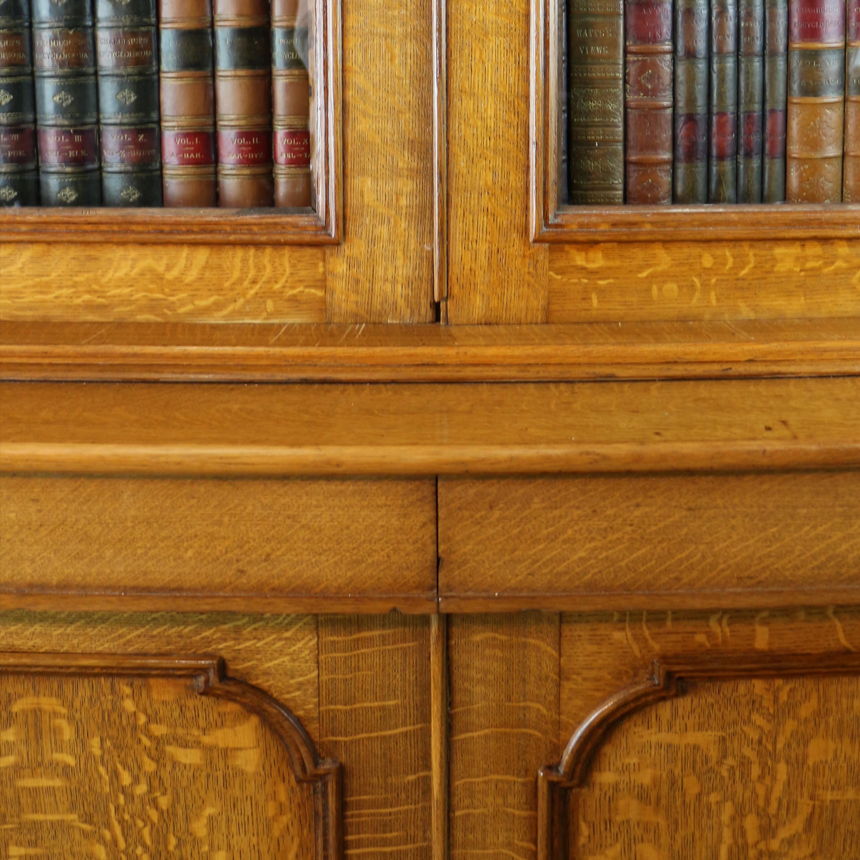 Pair of Antique Irish William IV Oak Estate Bookcases by John J Byrne of Dublin 6