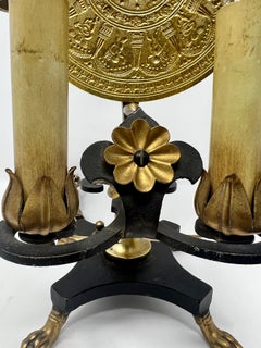 Pair of Antique Iron and Brass Lamps circa 1890
