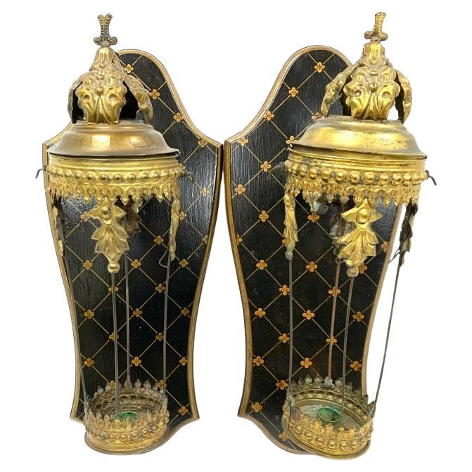 Pair Of Antique Italian 19th Century Candle Sconces