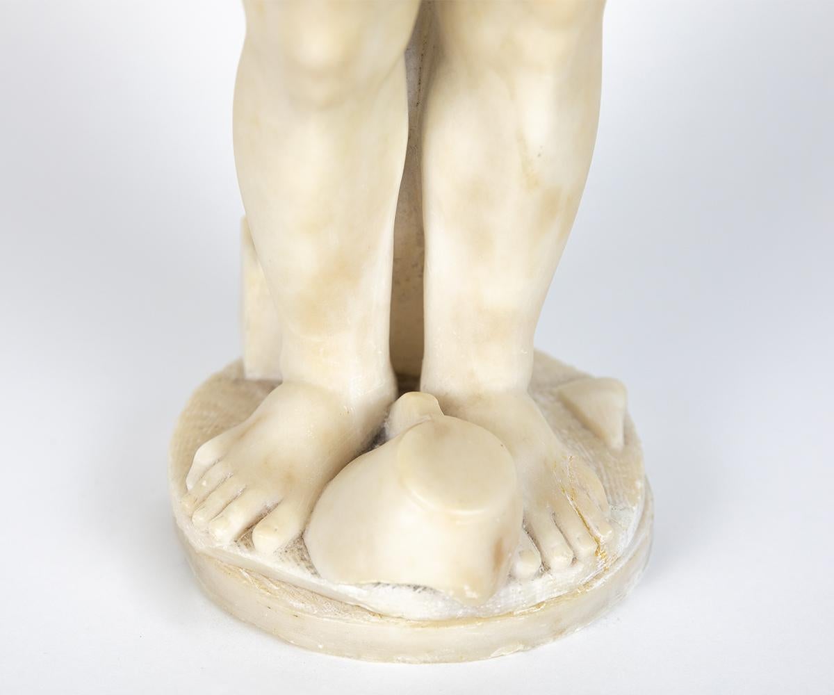 Pair of Antique Italian Alabaster Figurine of Boy and Girl 10