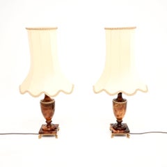 Pair of Antique Italian Alabaster Table Lamps