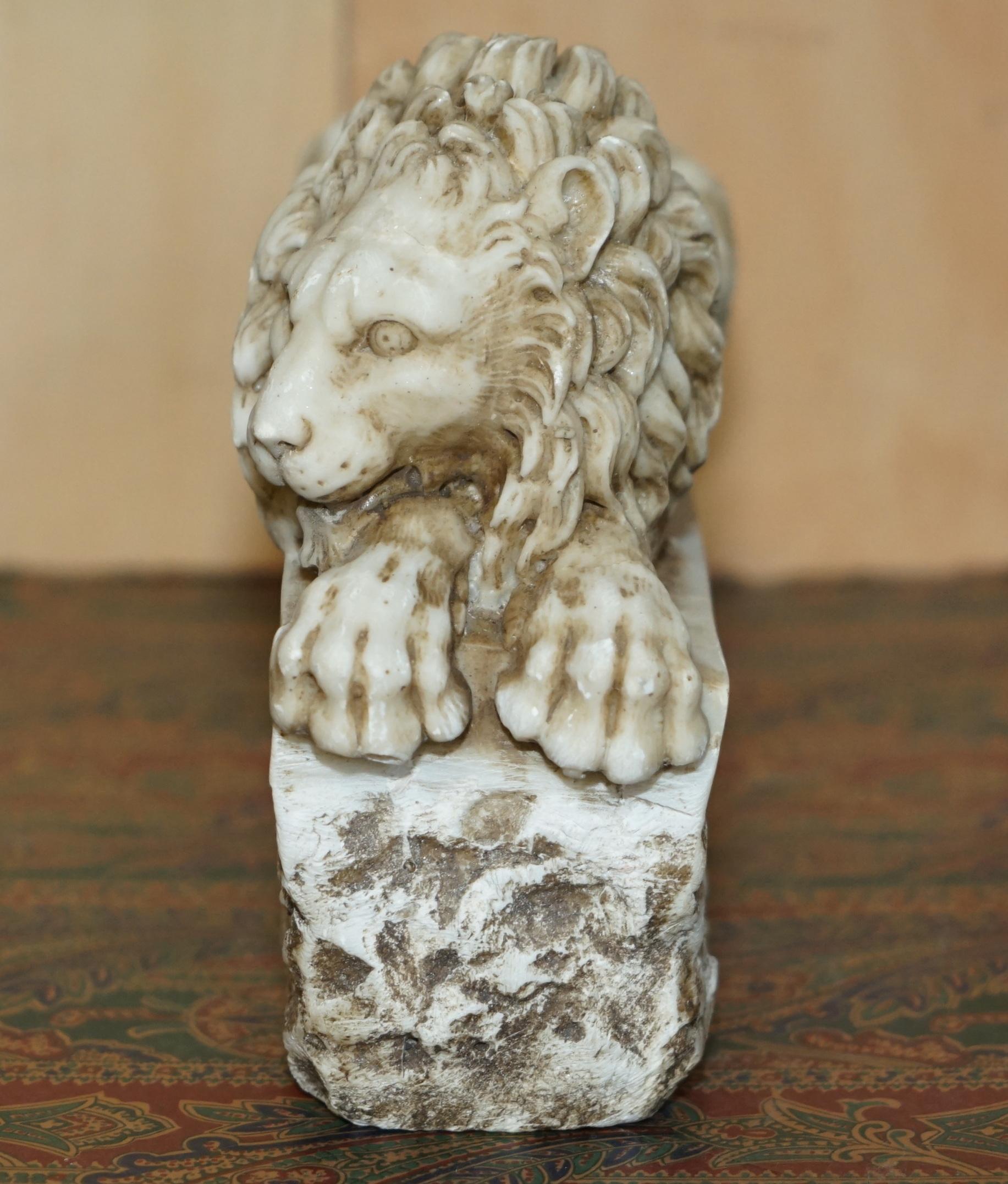 PAR DE ANTIGUOS LEONES ITALIANOS ANTONIO CANOVA CORCORAN GALLERY OF ART WASHINGTON en venta 3