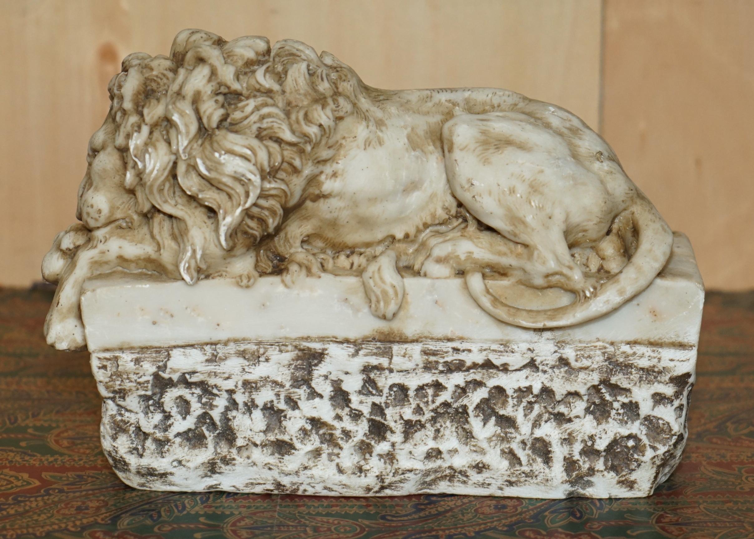 PAR DE ANTIGUOS LEONES ITALIANOS ANTONIO CANOVA CORCORAN GALLERY OF ART WASHINGTON en venta 6