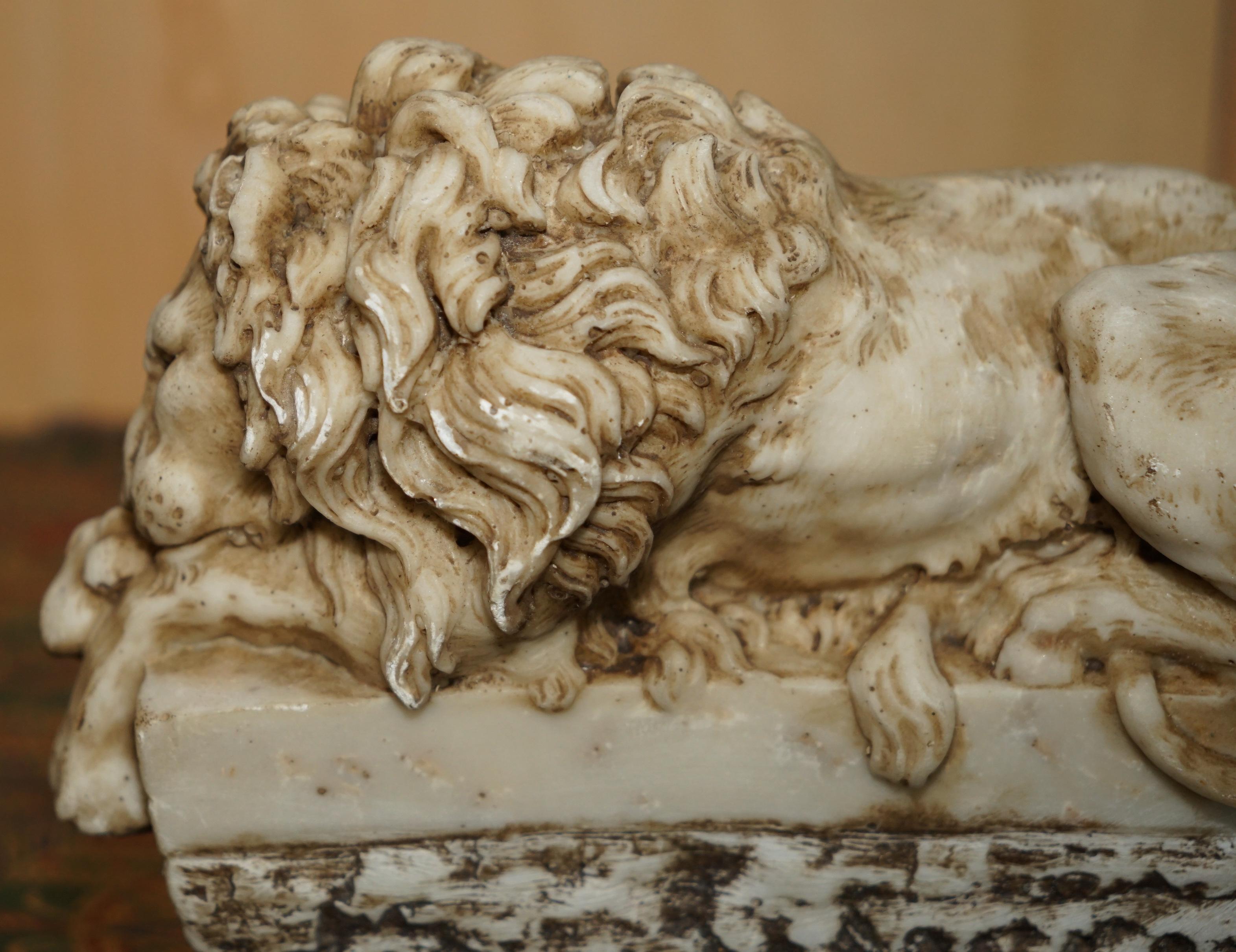 PAR DE ANTIGUOS LEONES ITALIANOS ANTONIO CANOVA CORCORAN GALLERY OF ART WASHINGTON en venta 7