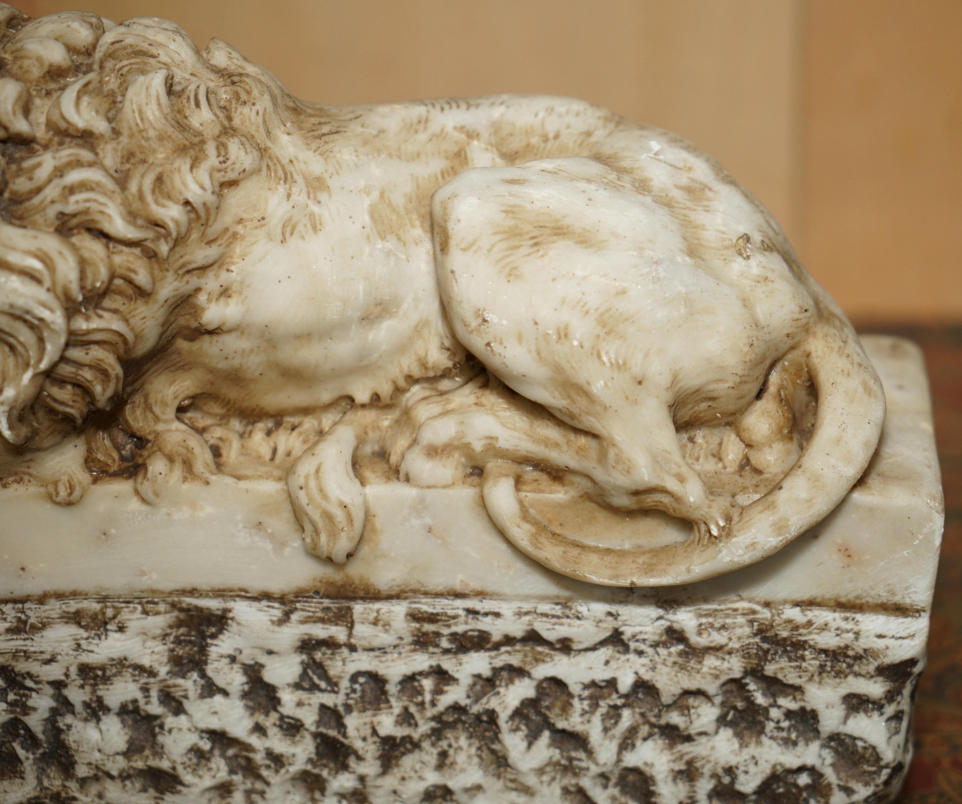 PAR DE ANTIGUOS LEONES ITALIANOS ANTONIO CANOVA CORCORAN GALLERY OF ART WASHINGTON en venta 8
