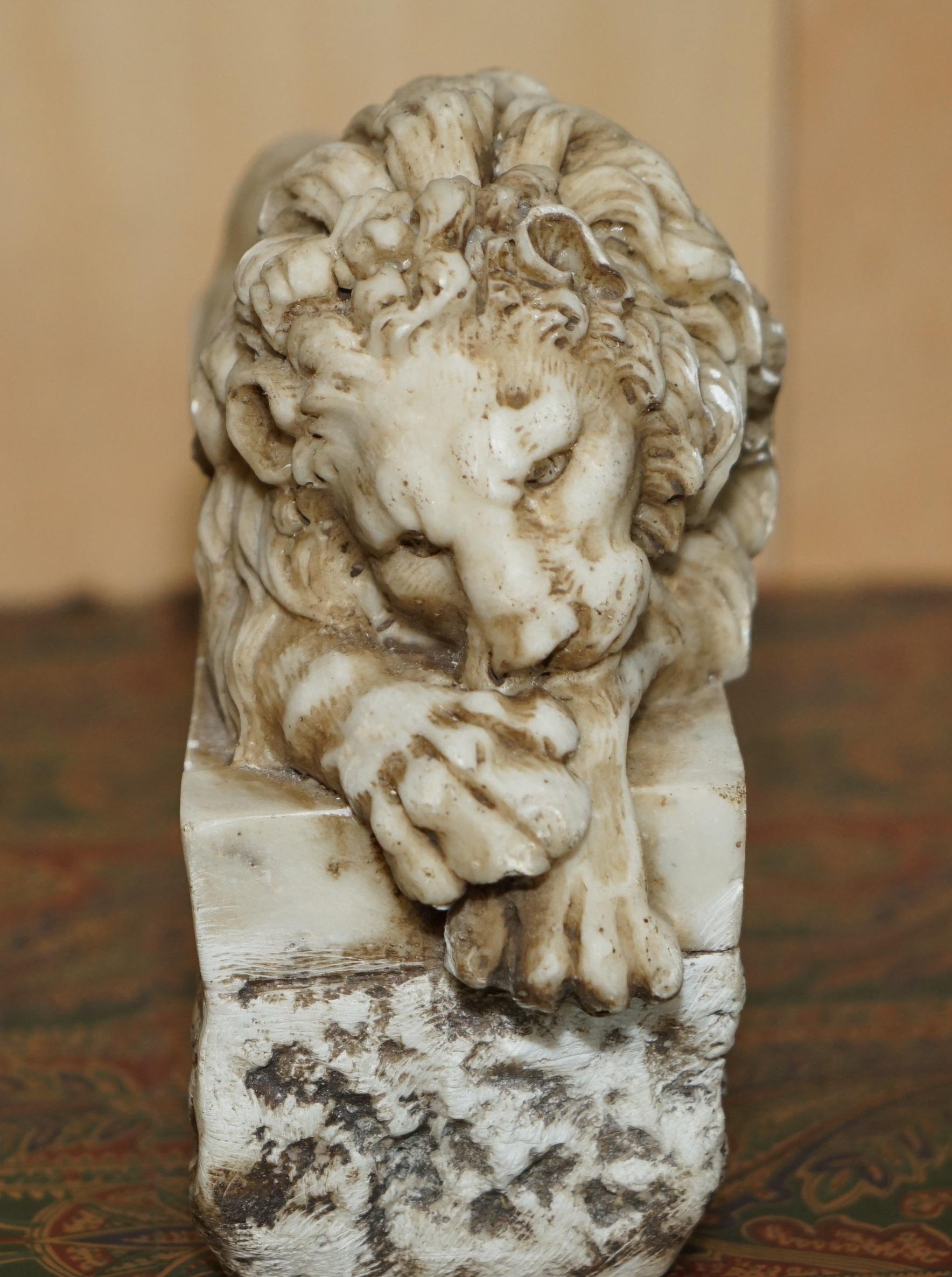 PAR DE ANTIGUOS LEONES ITALIANOS ANTONIO CANOVA CORCORAN GALLERY OF ART WASHINGTON en venta 9