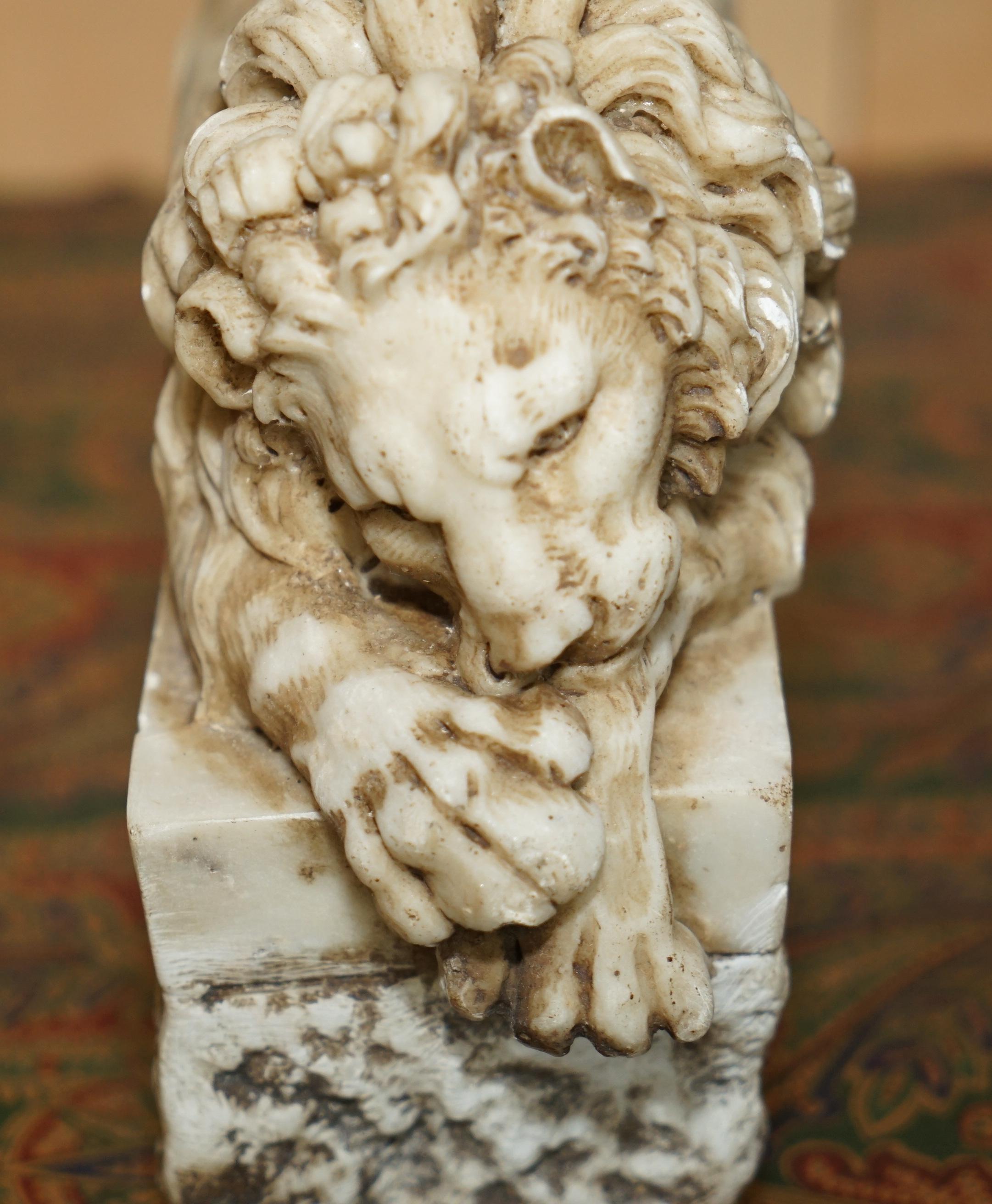 PAR DE ANTIGUOS LEONES ITALIANOS ANTONIO CANOVA CORCORAN GALLERY OF ART WASHINGTON en venta 10