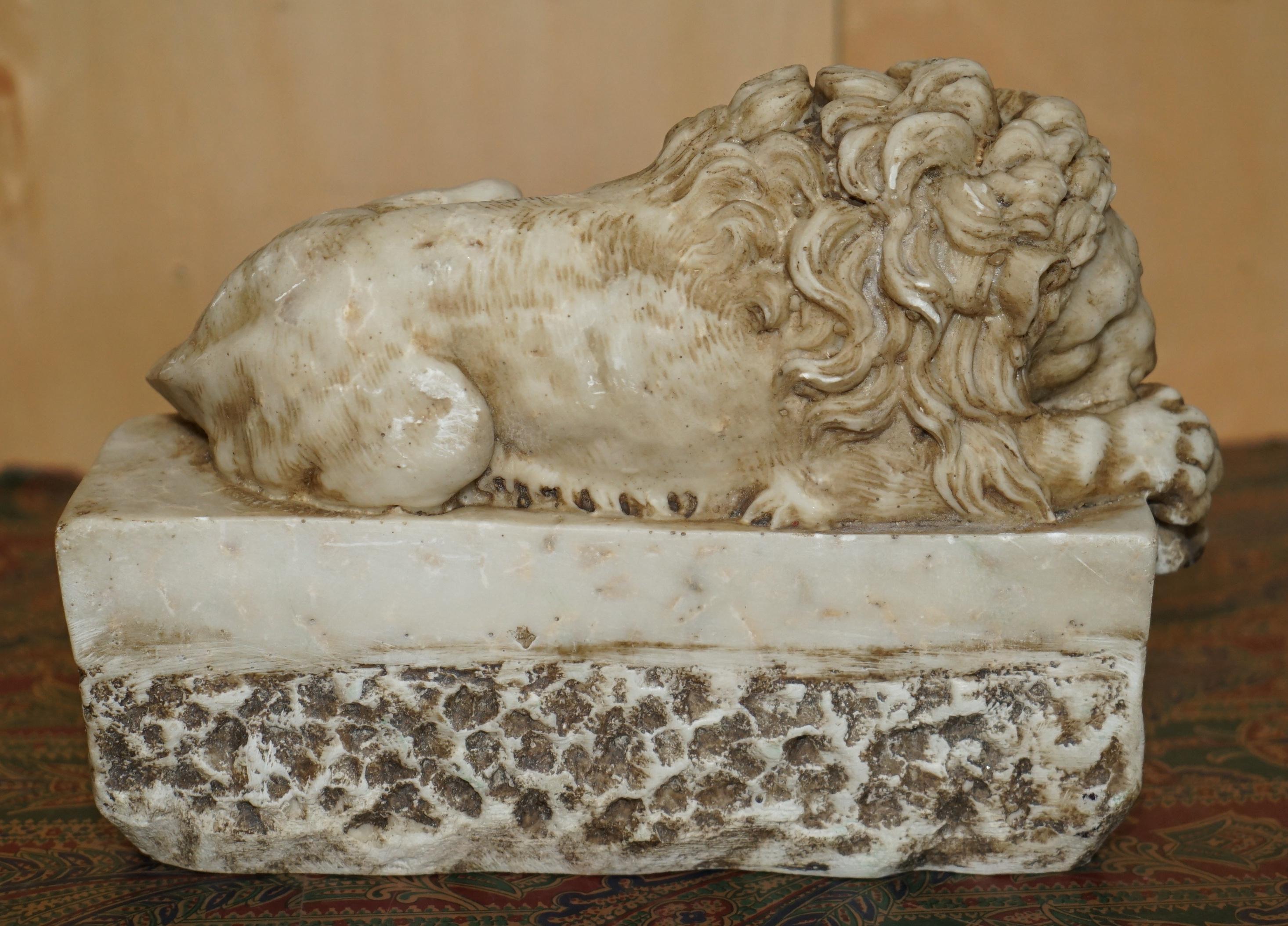 PAR DE ANTIGUOS LEONES ITALIANOS ANTONIO CANOVA CORCORAN GALLERY OF ART WASHINGTON en venta 11