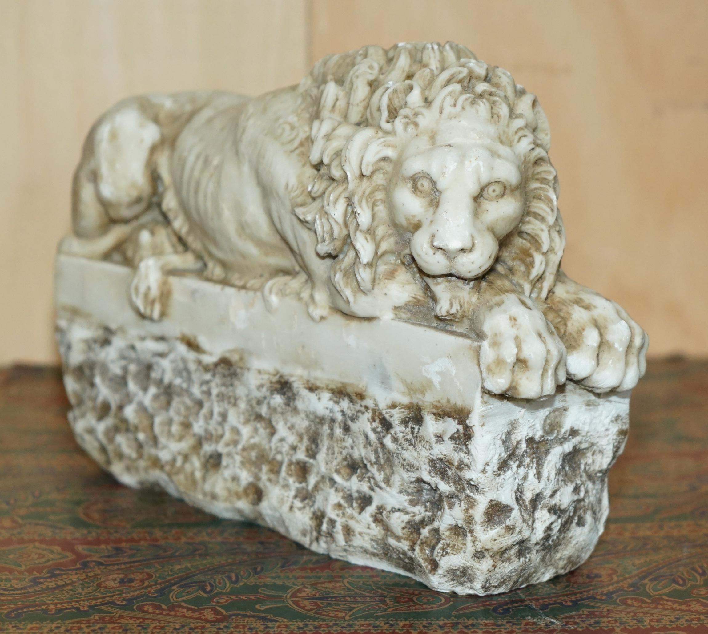 PAR DE ANTIGUOS LEONES ITALIANOS ANTONIO CANOVA CORCORAN GALLERY OF ART WASHINGTON Grand Tour en venta