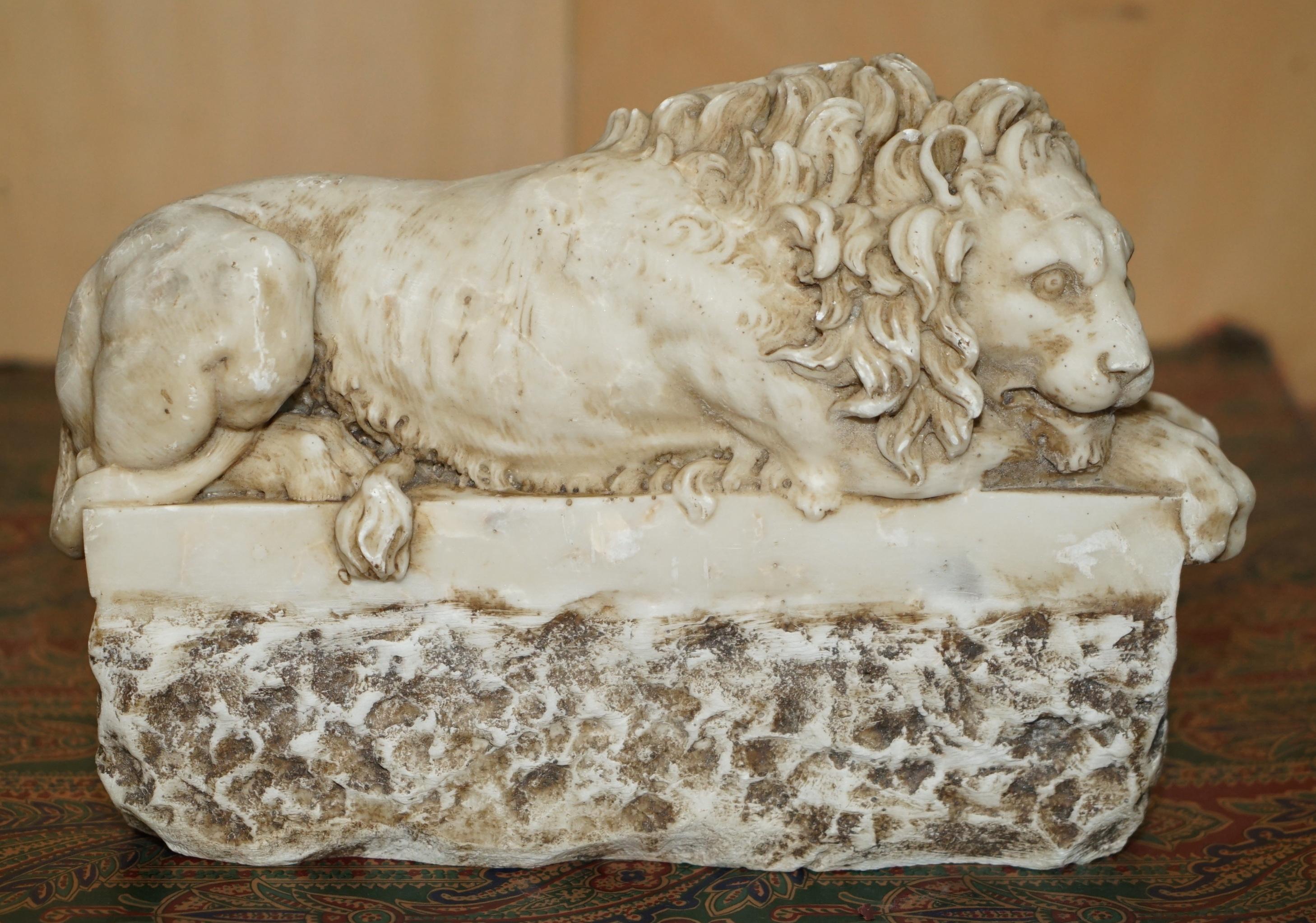 PAR DE ANTIGUOS LEONES ITALIANOS ANTONIO CANOVA CORCORAN GALLERY OF ART WASHINGTON Hecho a mano en venta