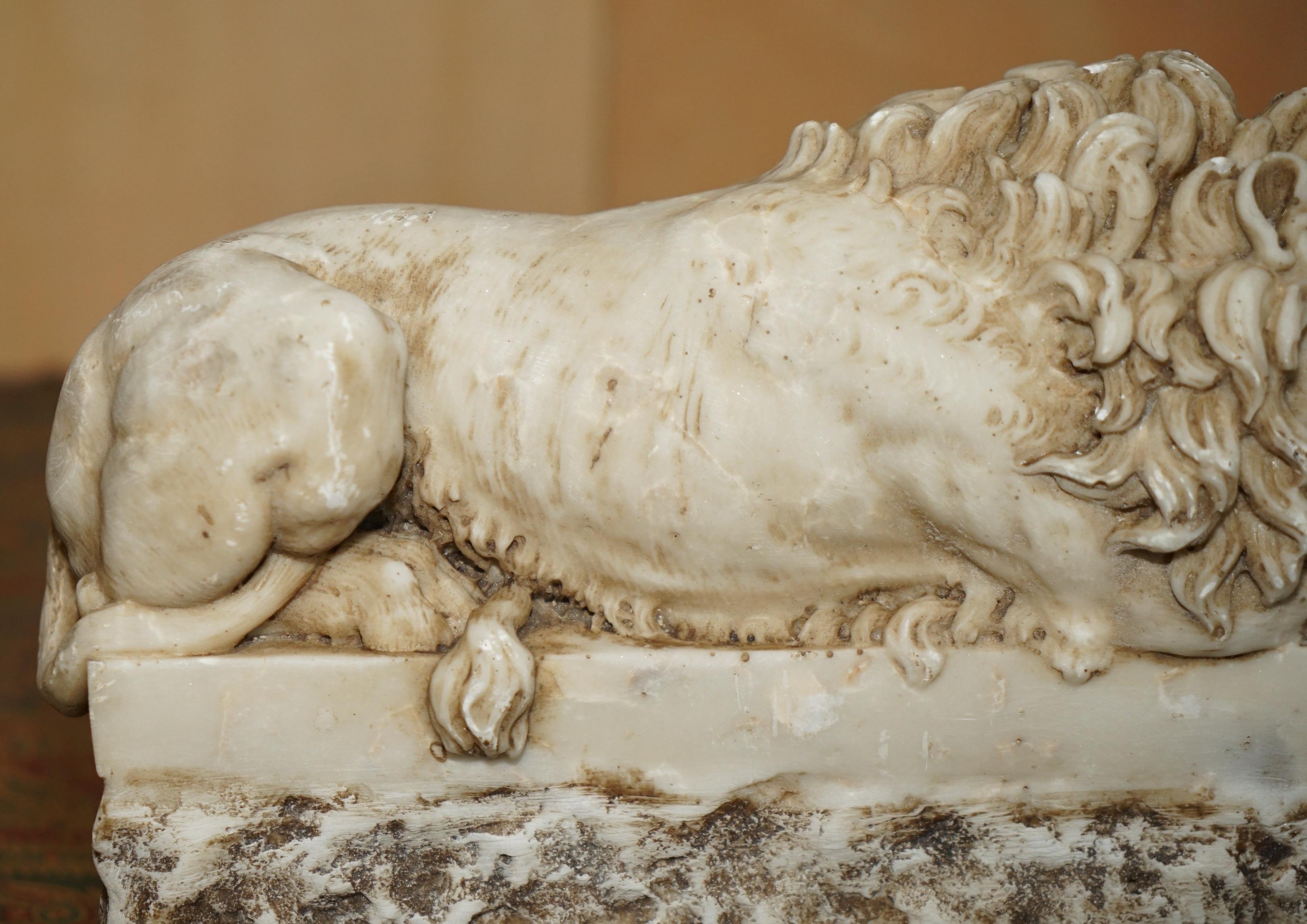 PAR DE ANTIGUOS LEONES ITALIANOS ANTONIO CANOVA CORCORAN GALLERY OF ART WASHINGTON Fines del siglo XIX en venta