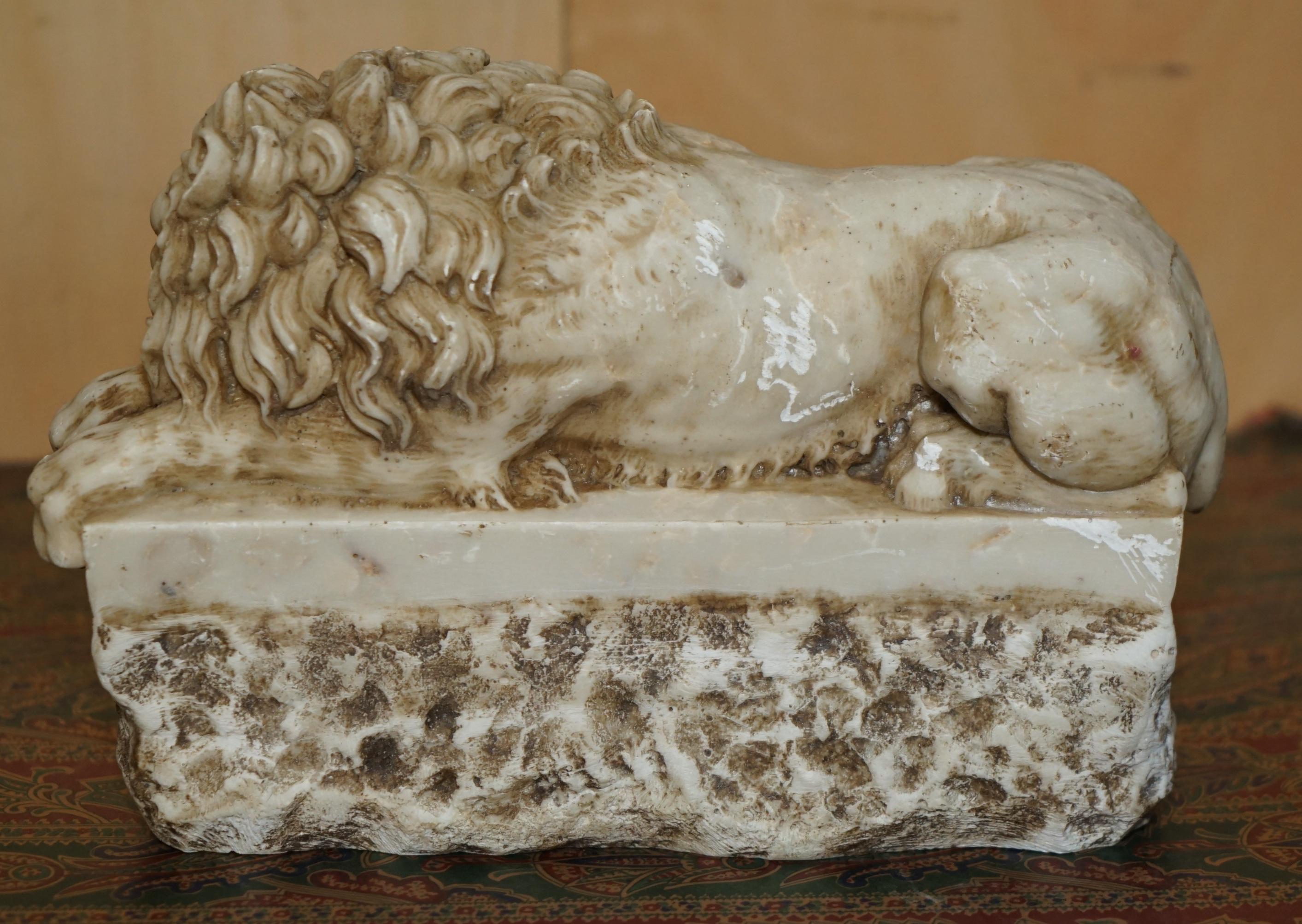 PAR DE ANTIGUOS LEONES ITALIANOS ANTONIO CANOVA CORCORAN GALLERY OF ART WASHINGTON en venta 2