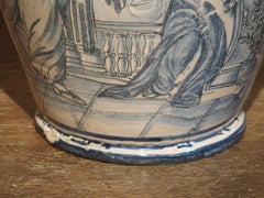 Paire de vases italiens anciens en bleu et blanc:: Naples:: vers 1890