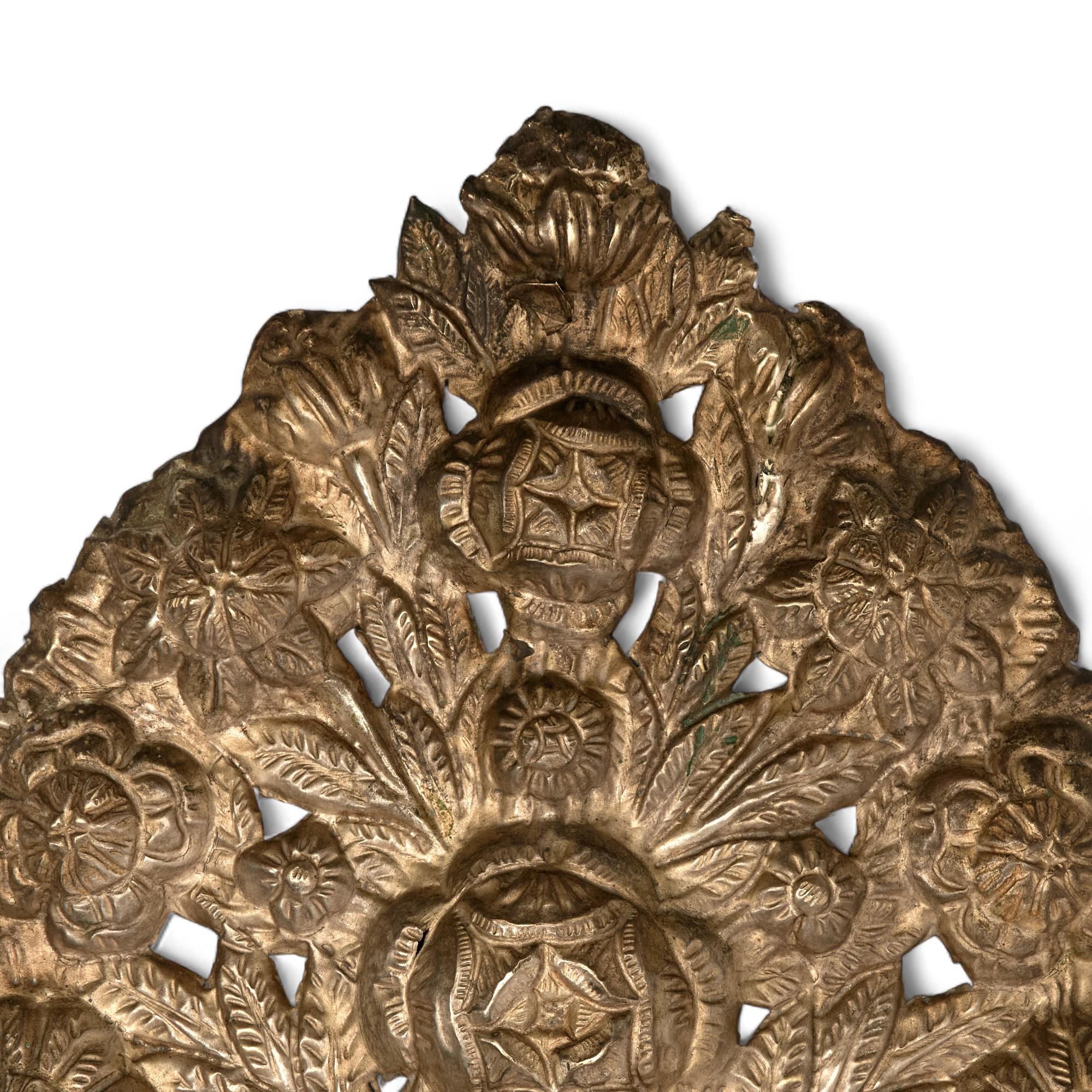 Pair of Antique Italian Brass Baroque Style Candle Reflectors For Sale 5