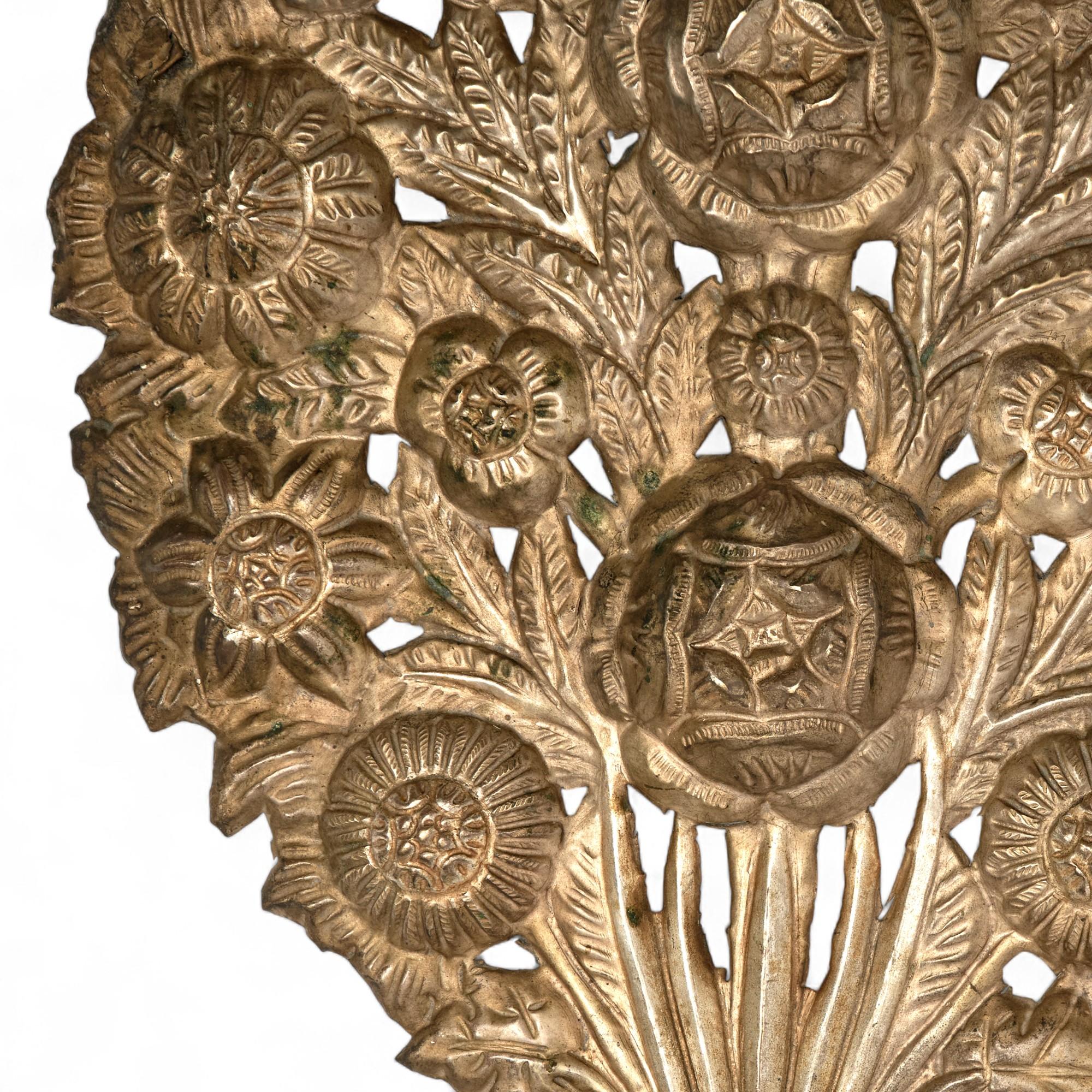 Pair of Antique Italian Brass Baroque Style Candle Reflectors For Sale 4