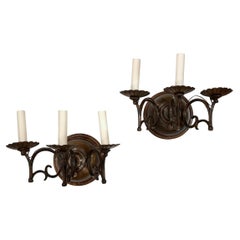 Pair of Antique Italian Bronze Sconces