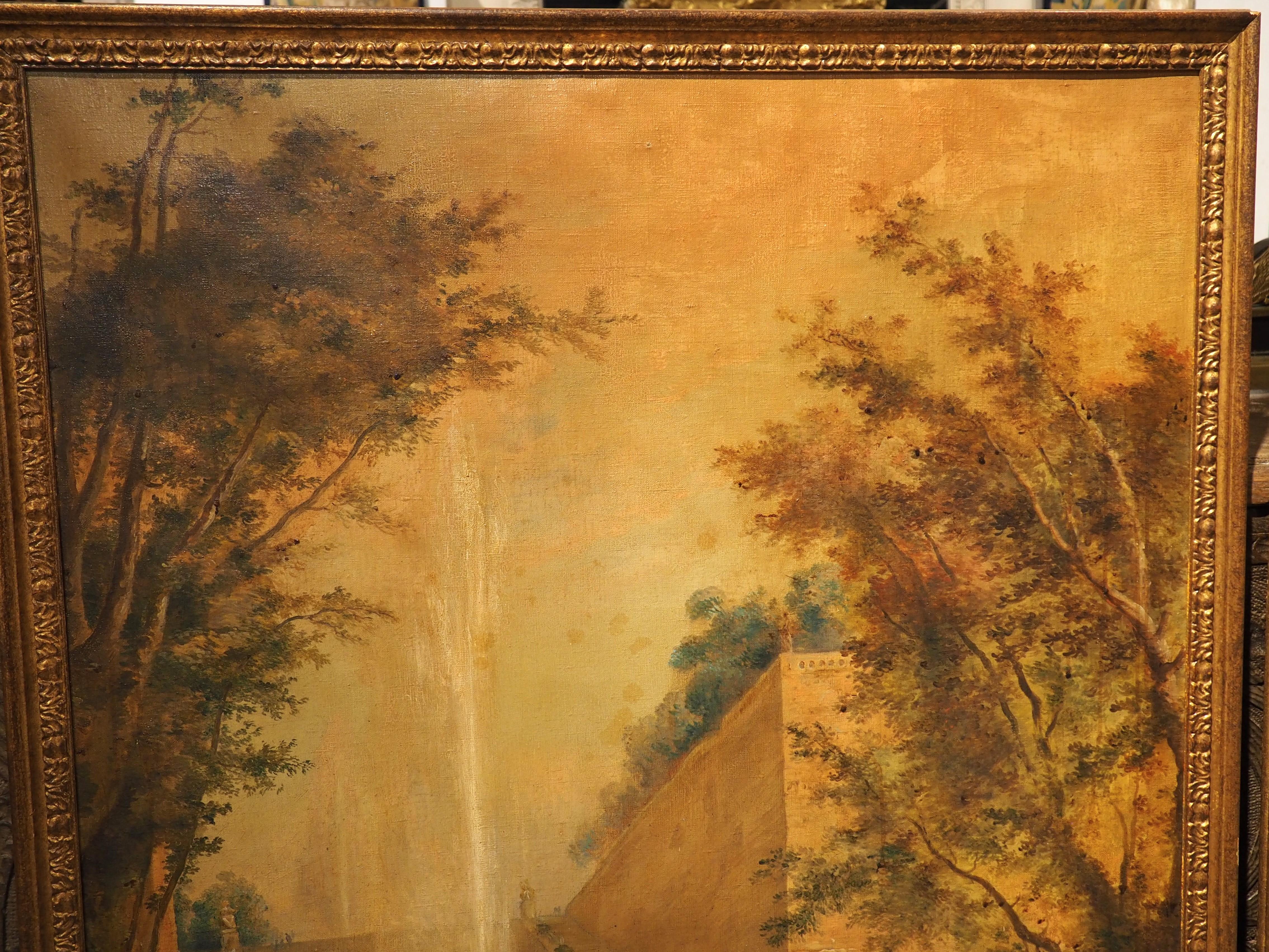 Paire de peintures italiennes anciennes de paysages de Capriccio, vers 1850 en vente 4